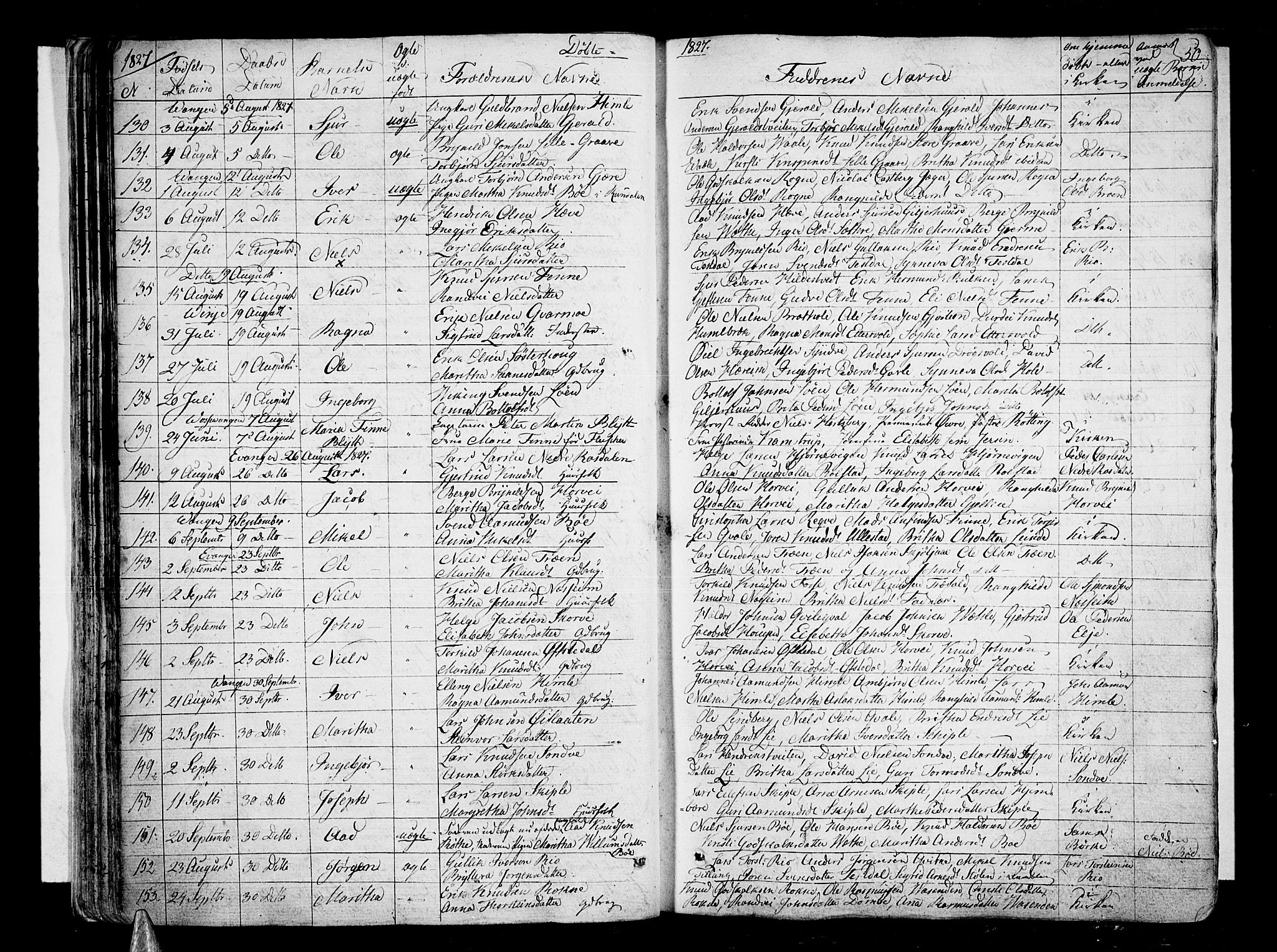 Voss sokneprestembete, AV/SAB-A-79001/H/Haa: Parish register (official) no. A 12, 1823-1837, p. 50