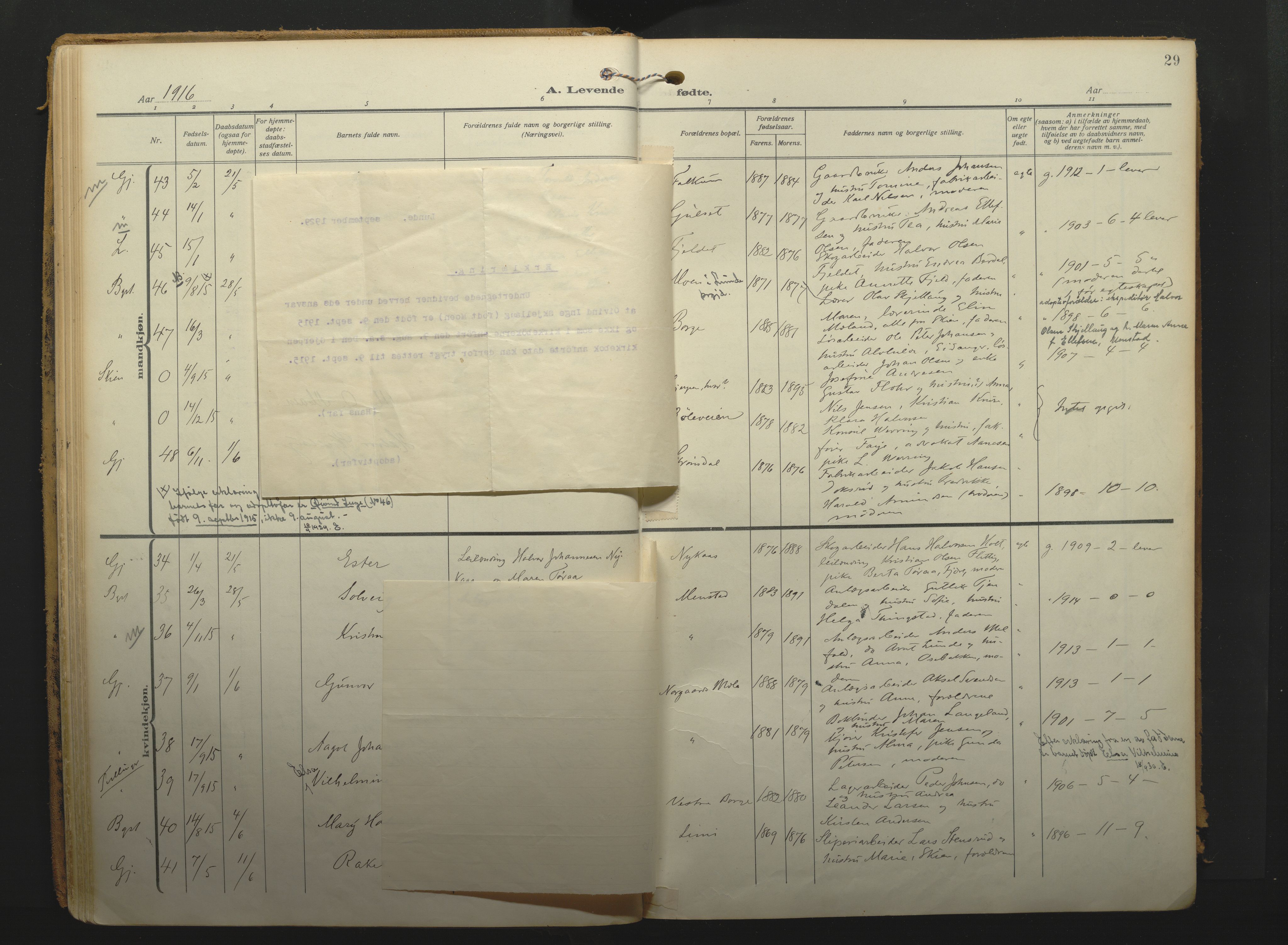 Gjerpen kirkebøker, SAKO/A-265/F/Fa/L0013: Parish register (official) no. I 13, 1914-1924, p. 29