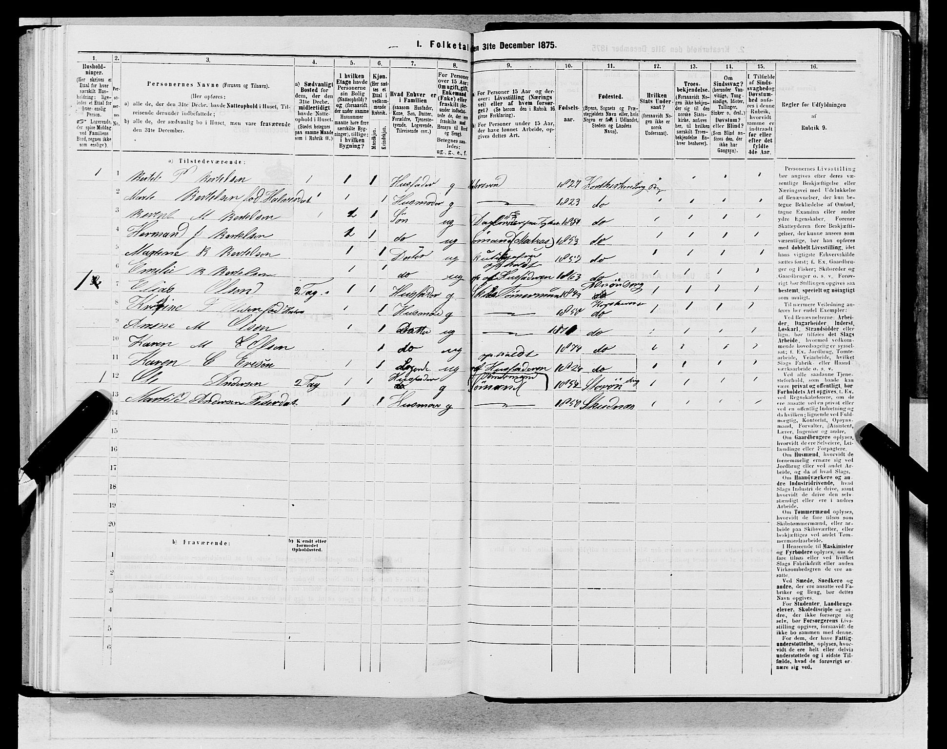 SAB, 1875 census for 1301 Bergen, 1875, p. 5103