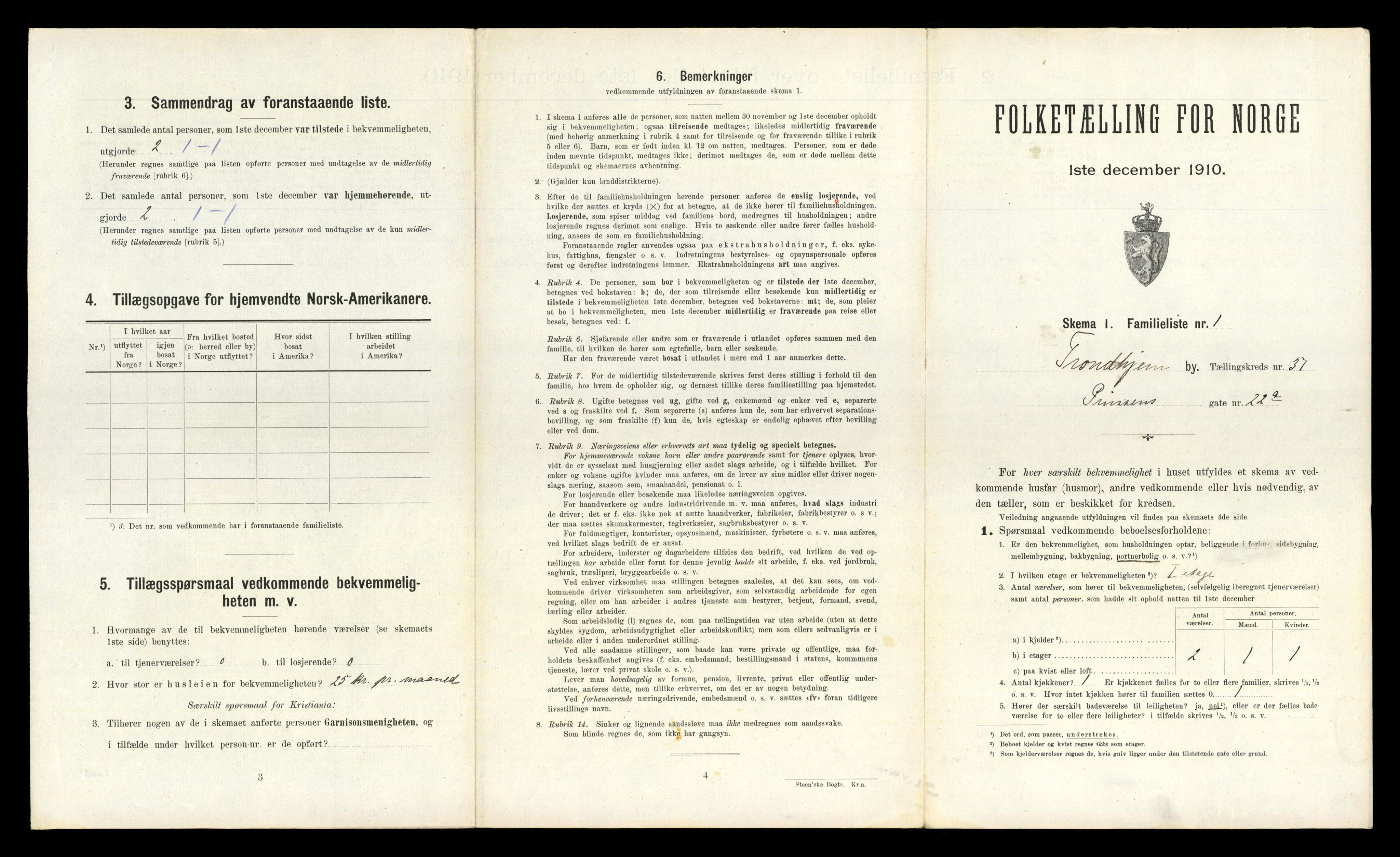 RA, 1910 census for Trondheim, 1910, p. 9953