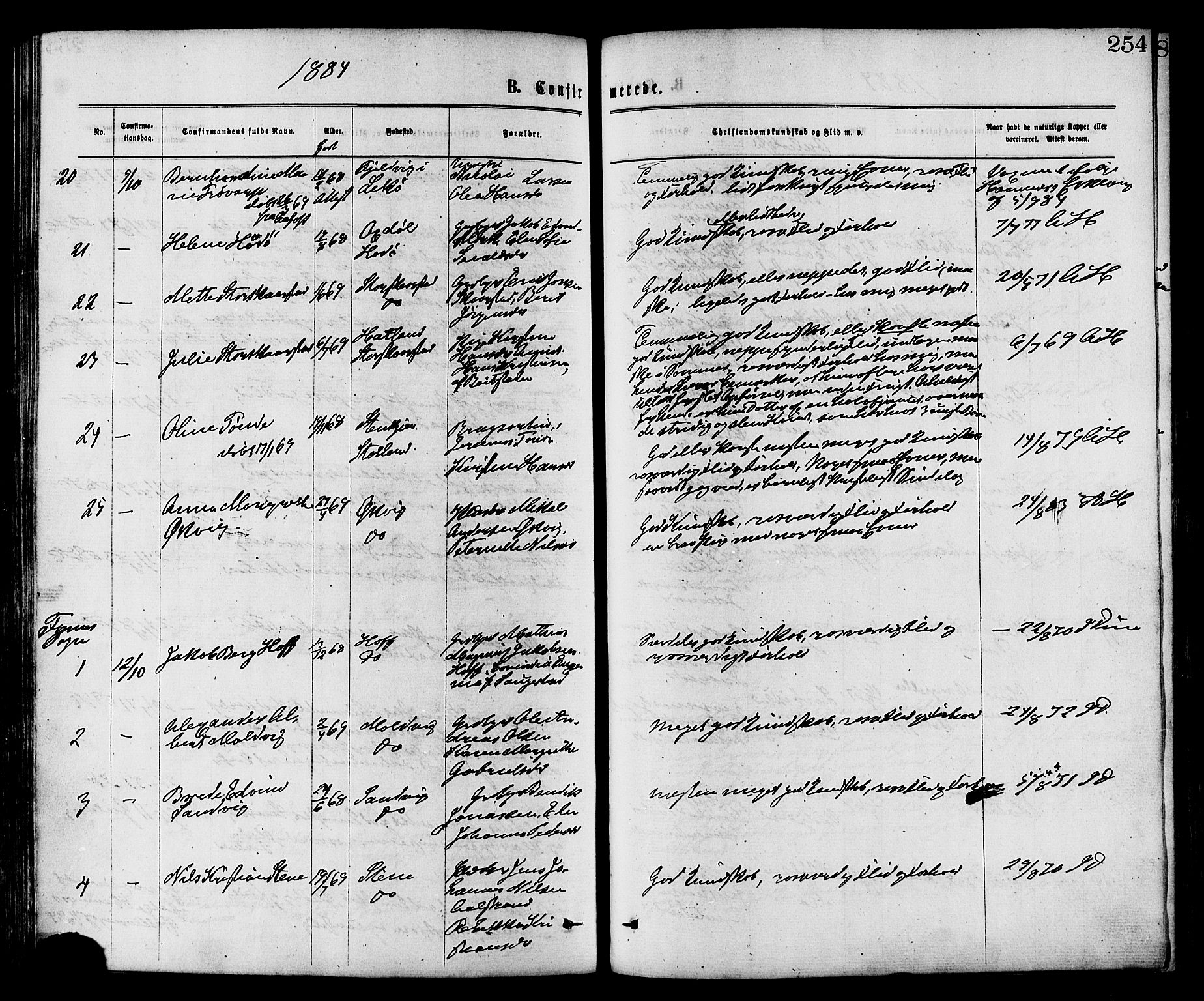 Ministerialprotokoller, klokkerbøker og fødselsregistre - Nord-Trøndelag, AV/SAT-A-1458/773/L0616: Parish register (official) no. 773A07, 1870-1887, p. 254