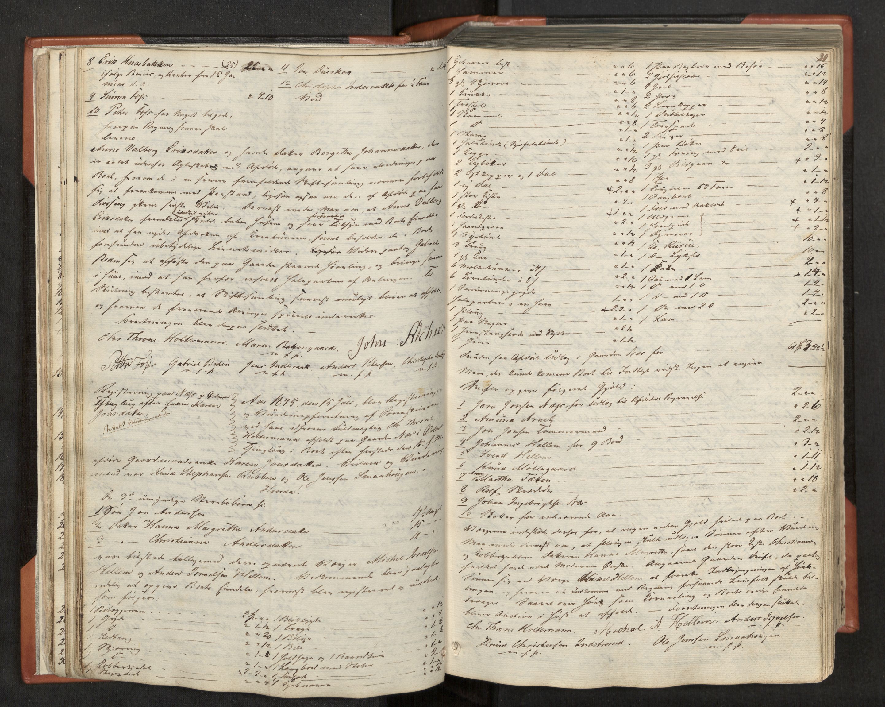 Fosen sorenskriveri, AV/SAT-A-1107/1/3/3B/L0001: Skiftebehandlingsprotokoll, 1845-1858, p. 20