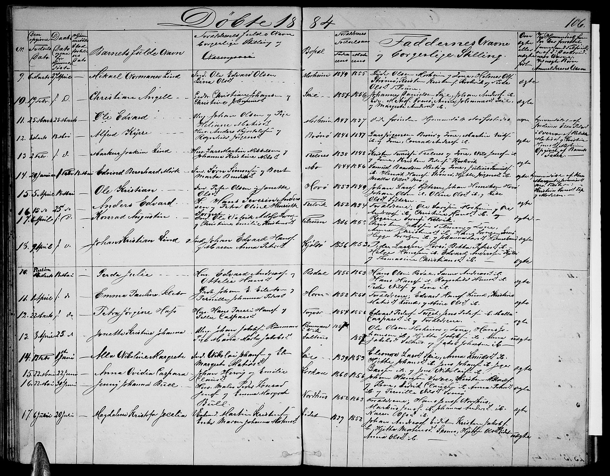 Ministerialprotokoller, klokkerbøker og fødselsregistre - Nordland, AV/SAT-A-1459/813/L0212: Parish register (copy) no. 813C04, 1864-1886, p. 106