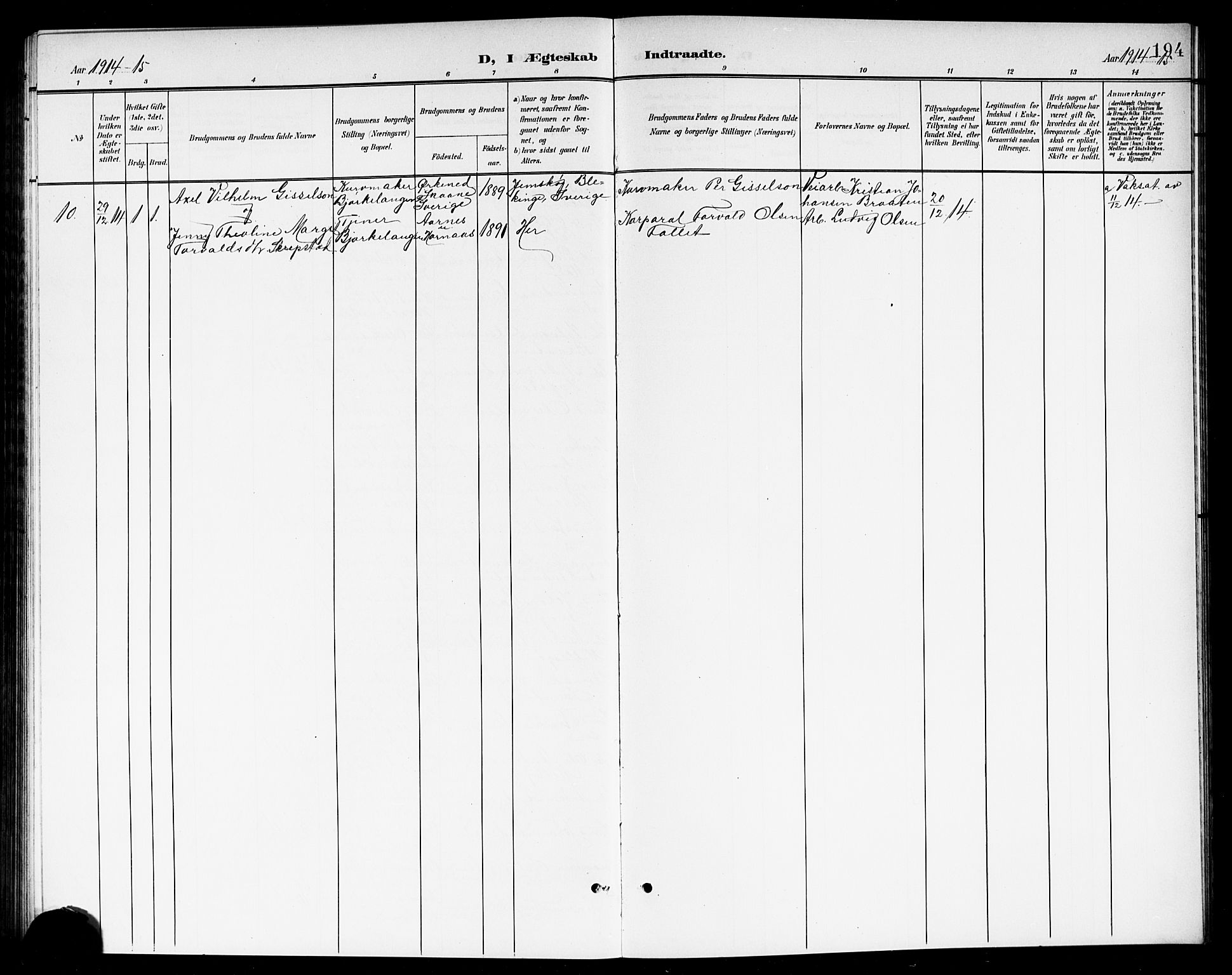 Høland prestekontor Kirkebøker, AV/SAO-A-10346a/G/Ga/L0007: Parish register (copy) no. I 7, 1902-1914, p. 194