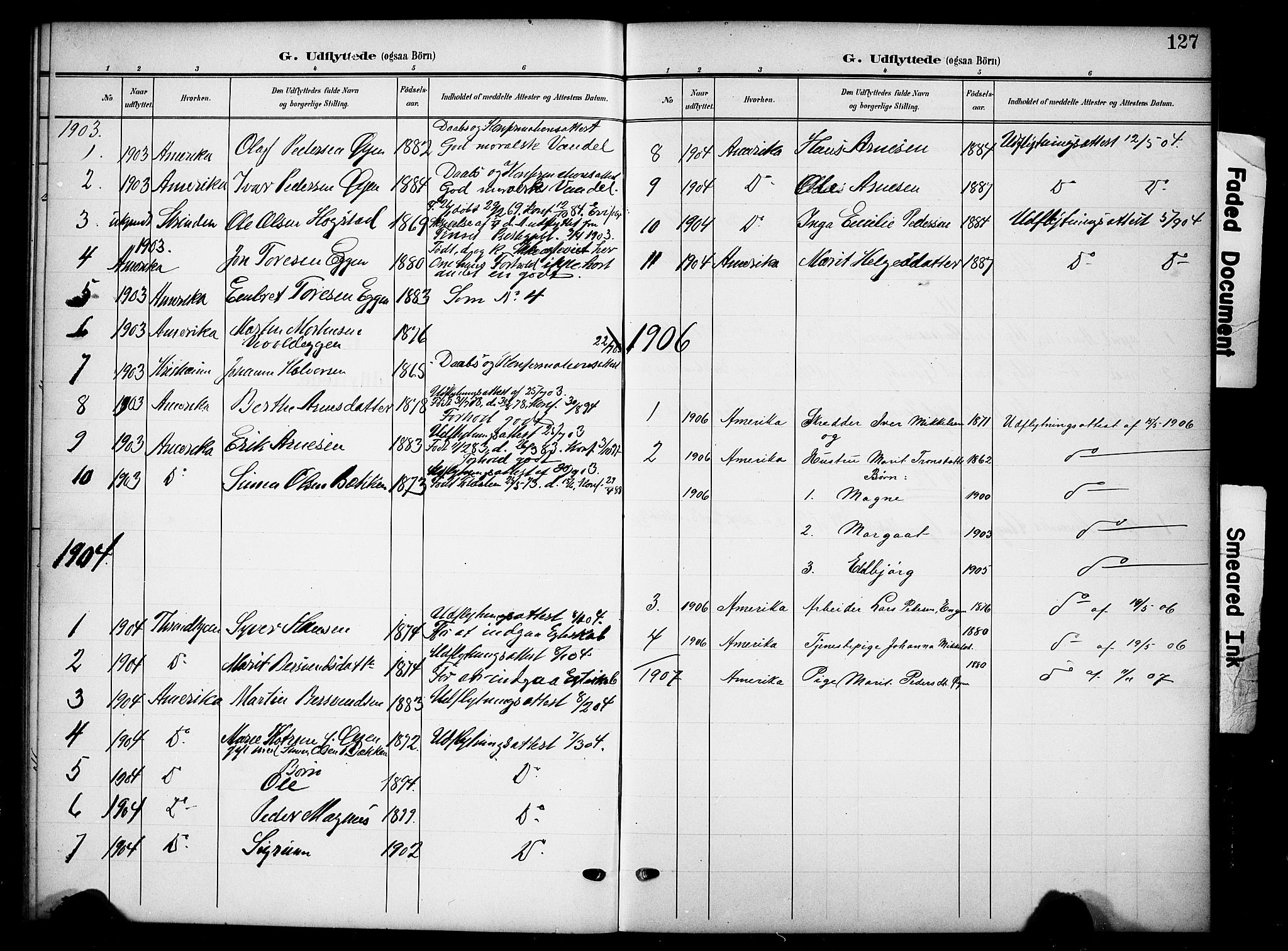 Tynset prestekontor, SAH/PREST-058/H/Ha/Hab/L0010: Parish register (copy) no. 10, 1902-1929, p. 127