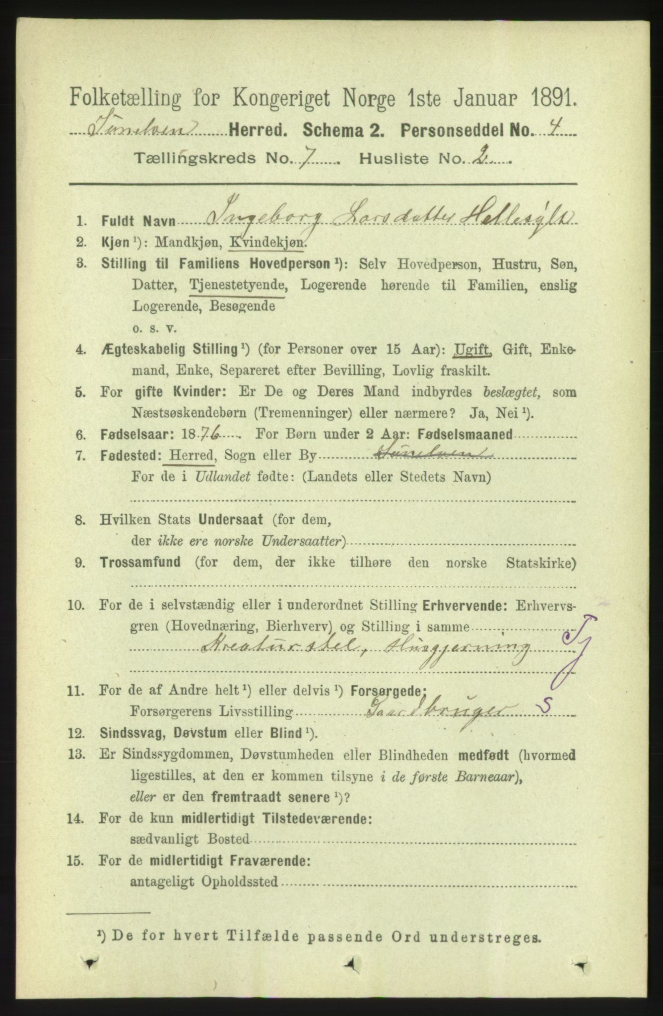 RA, 1891 census for 1523 Sunnylven, 1891, p. 1779