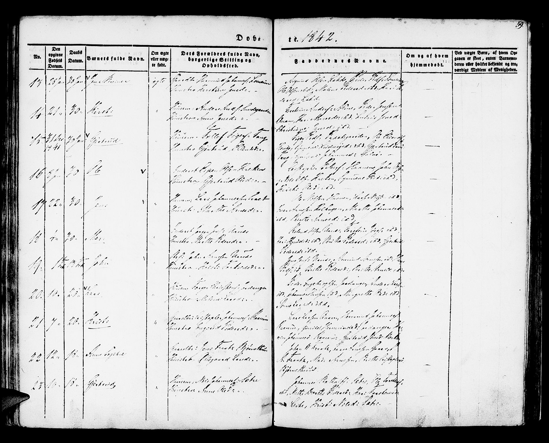 Hafslo sokneprestembete, SAB/A-80301/H/Haa/Haaa/L0005: Parish register (official) no. A 5, 1834-1852, p. 59
