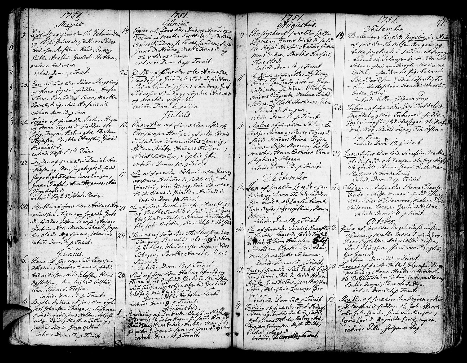 Luster sokneprestembete, SAB/A-81101/H/Haa/Haaa/L0001: Parish register (official) no. A 1, 1731-1803, p. 41