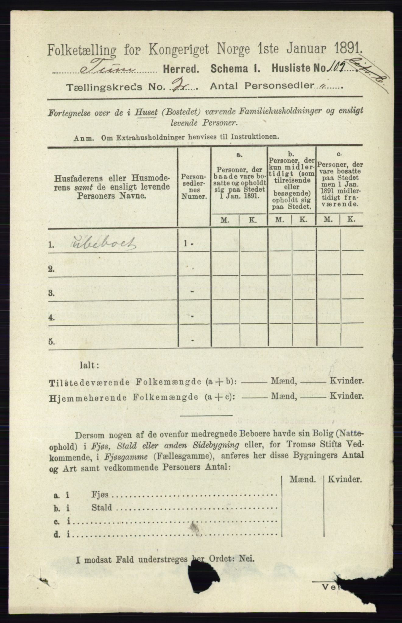 RA, 1891 census for 0130 Tune, 1891, p. 738