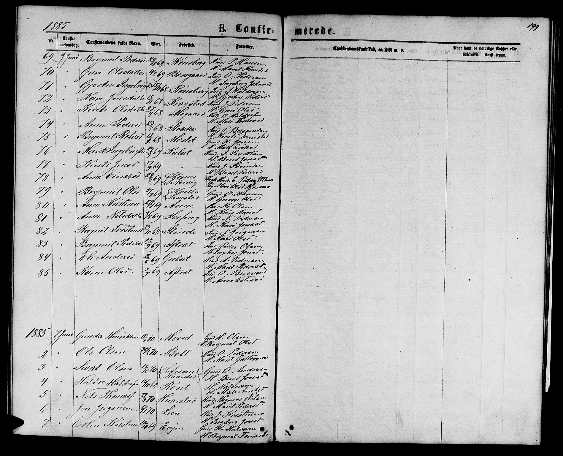 Ministerialprotokoller, klokkerbøker og fødselsregistre - Sør-Trøndelag, SAT/A-1456/695/L1156: Parish register (copy) no. 695C07, 1869-1888, p. 199