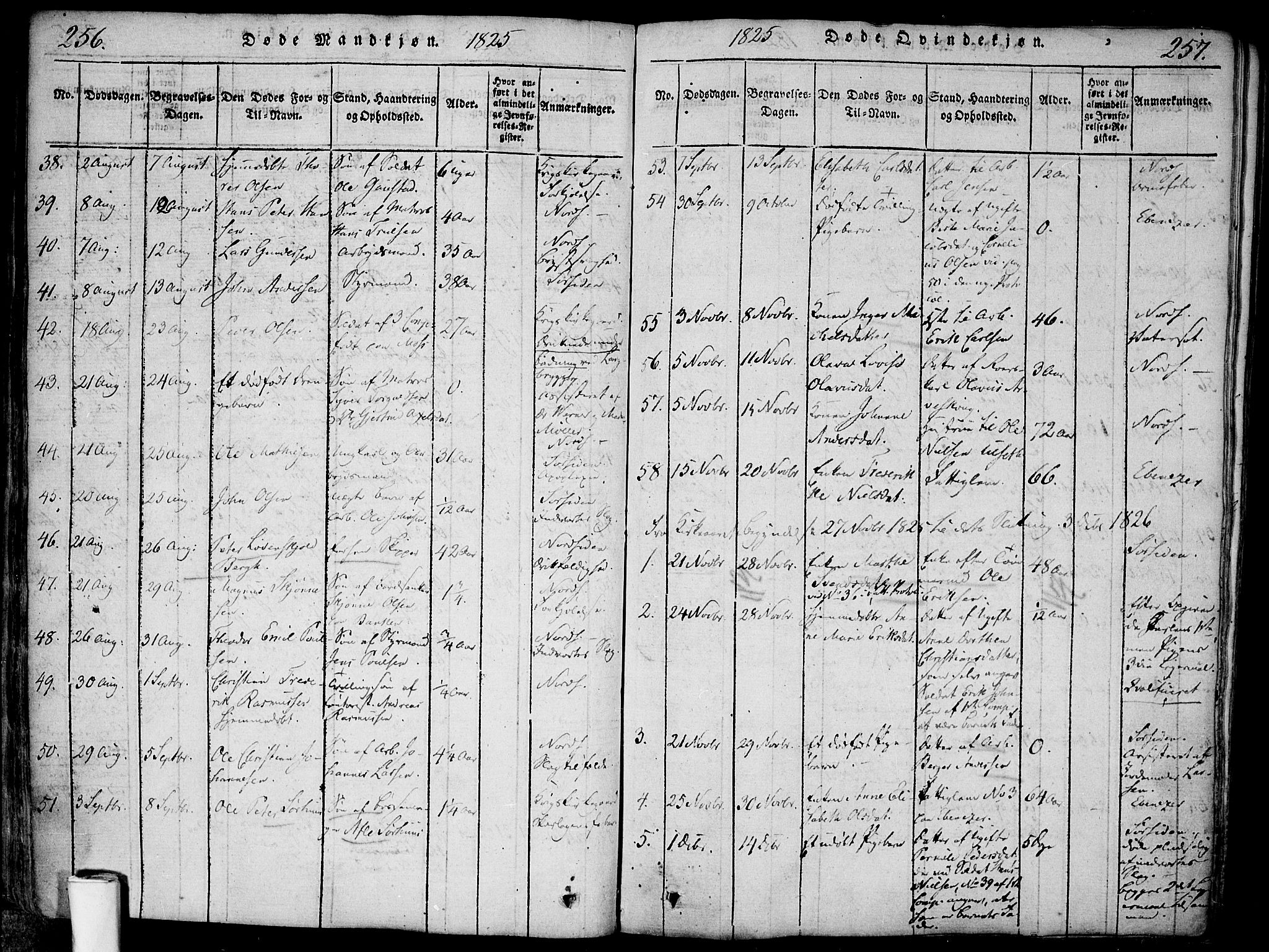 Halden prestekontor Kirkebøker, AV/SAO-A-10909/F/Fa/L0003: Parish register (official) no. I 3, 1815-1834, p. 256-257