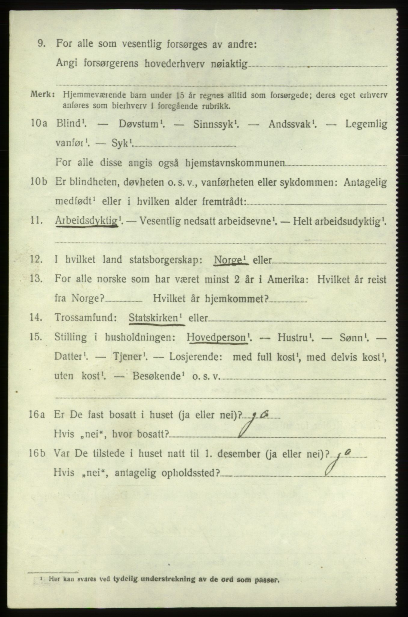 SAB, 1920 census for Fitjar, 1920, p. 2187