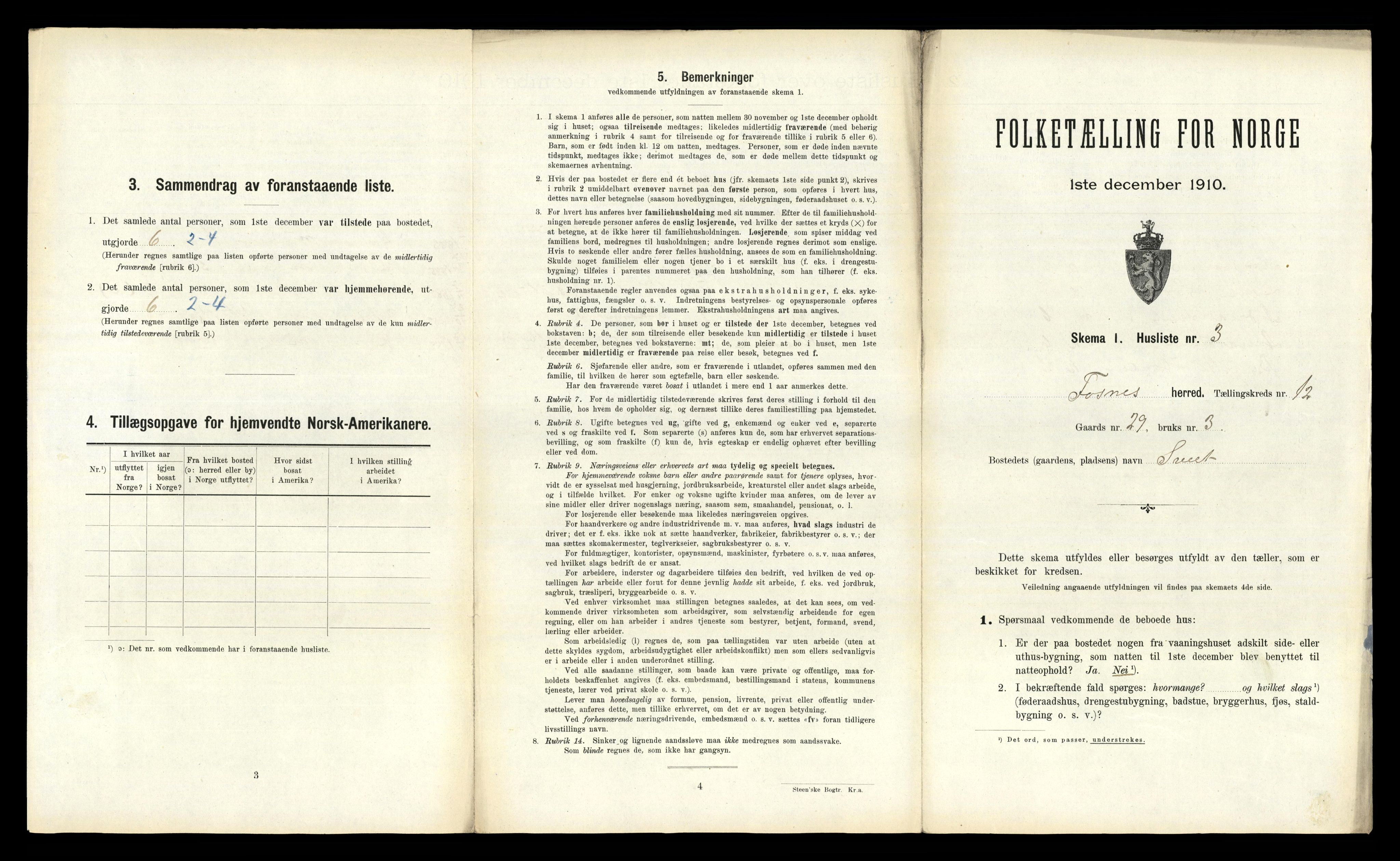 RA, 1910 census for Fosnes, 1910, p. 781