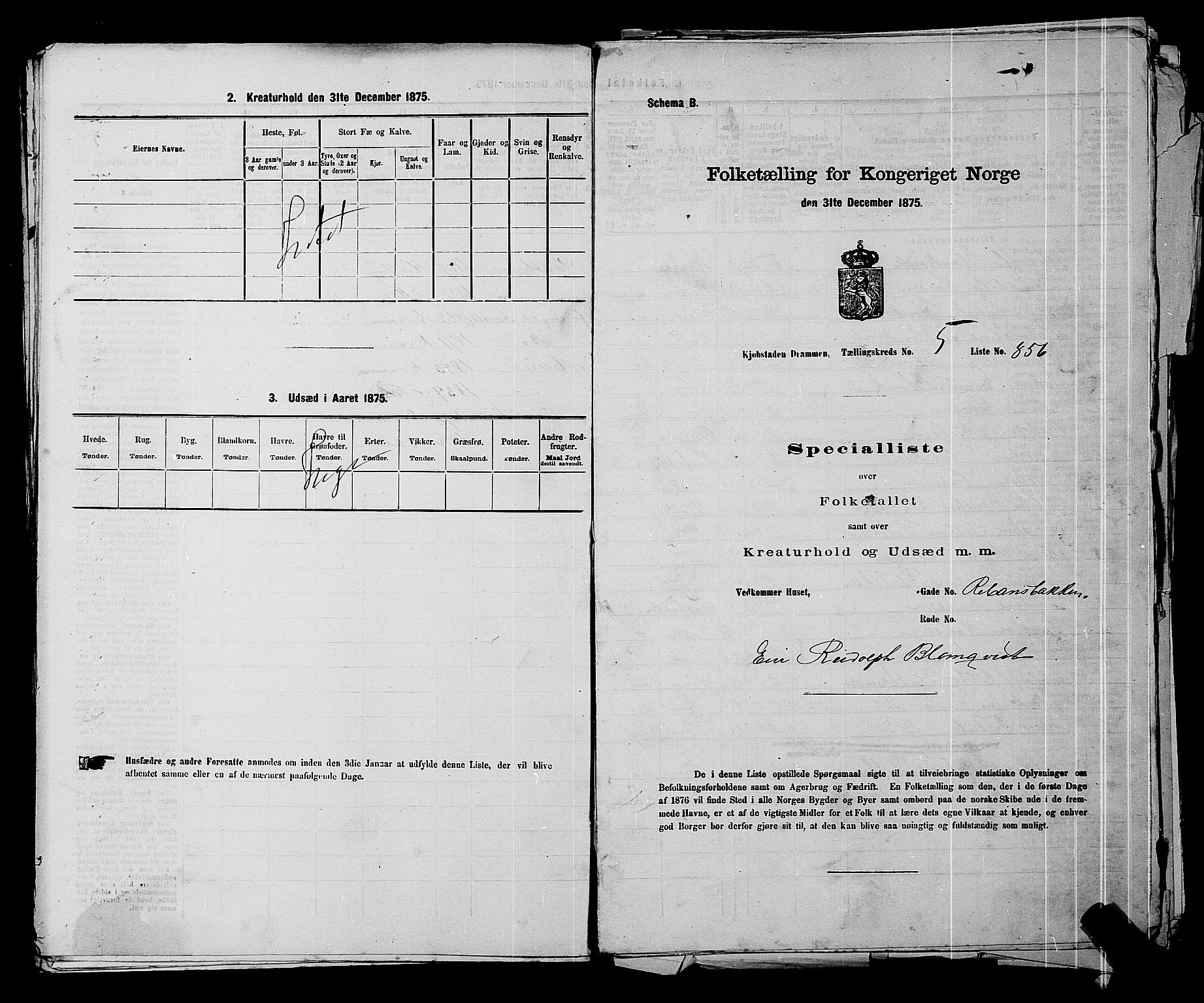 SAKO, 1875 census for 0602 Drammen, 1875, p. 512