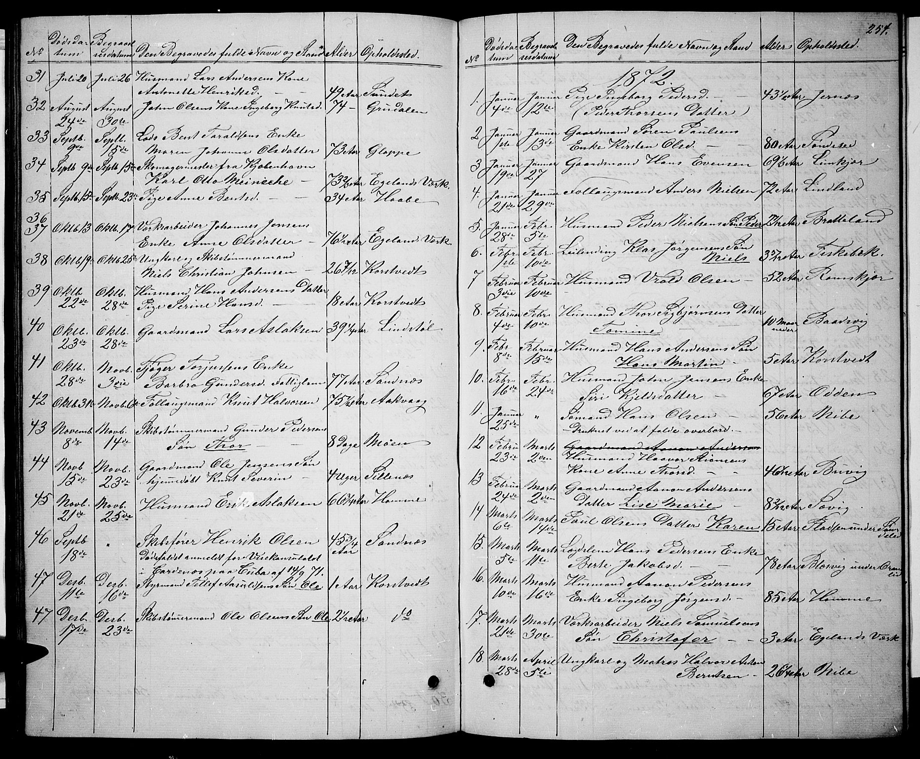 Søndeled sokneprestkontor, AV/SAK-1111-0038/F/Fb/L0004: Parish register (copy) no. B 4, 1857-1884, p. 254