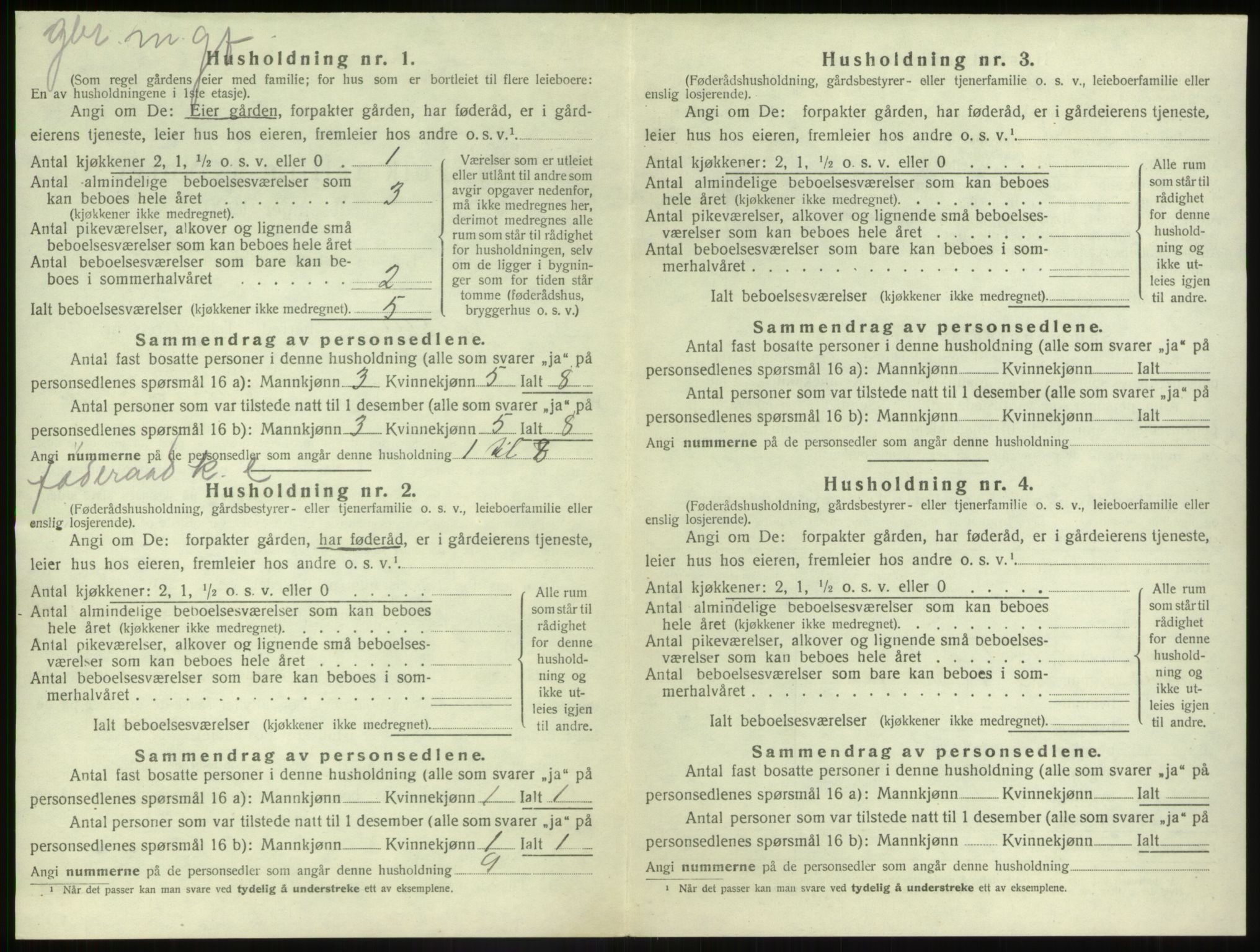 SAB, 1920 census for Jølster, 1920, p. 498