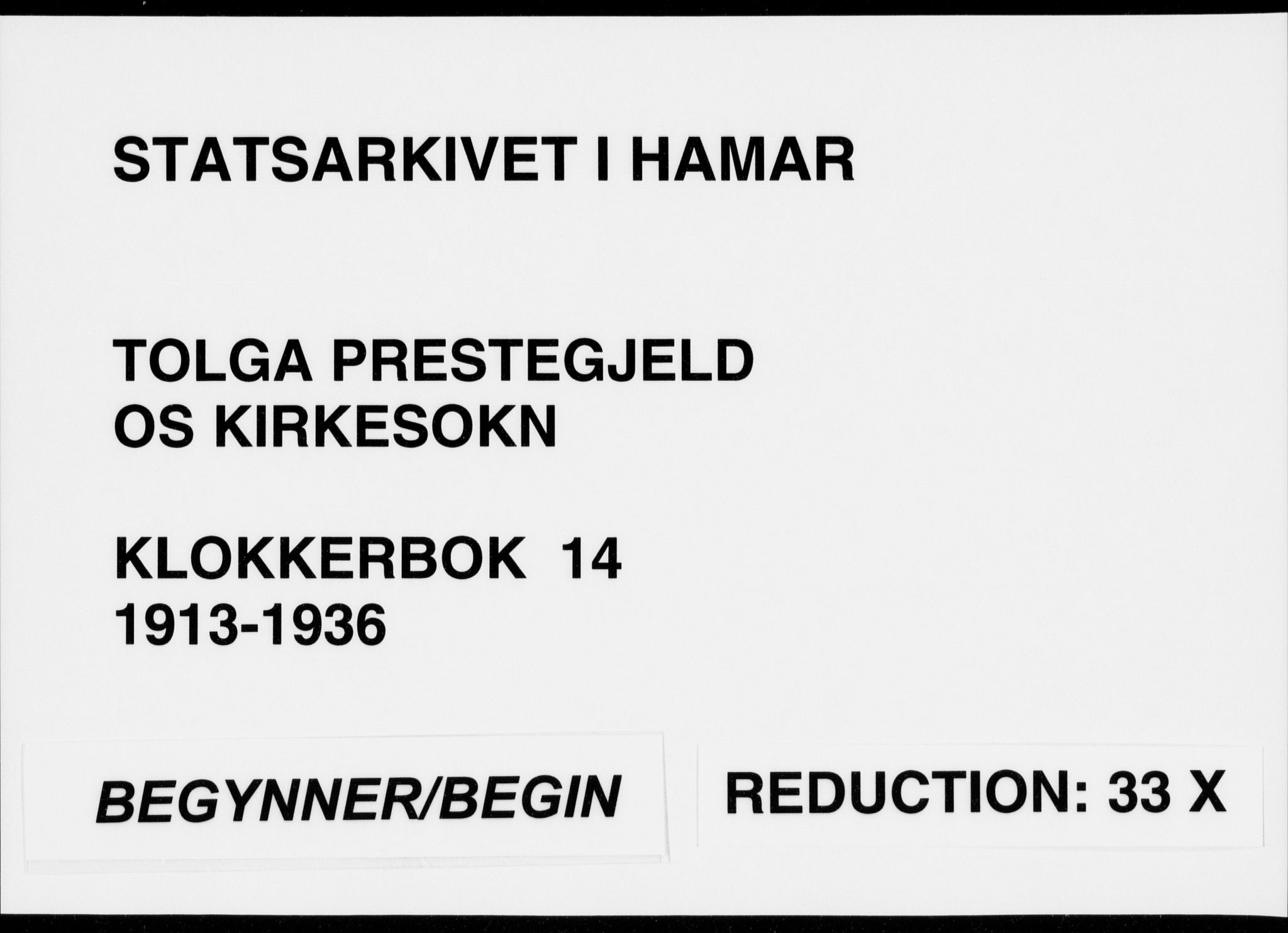 Tolga prestekontor, SAH/PREST-062/L/L0014: Parish register (copy) no. 14, 1913-1936