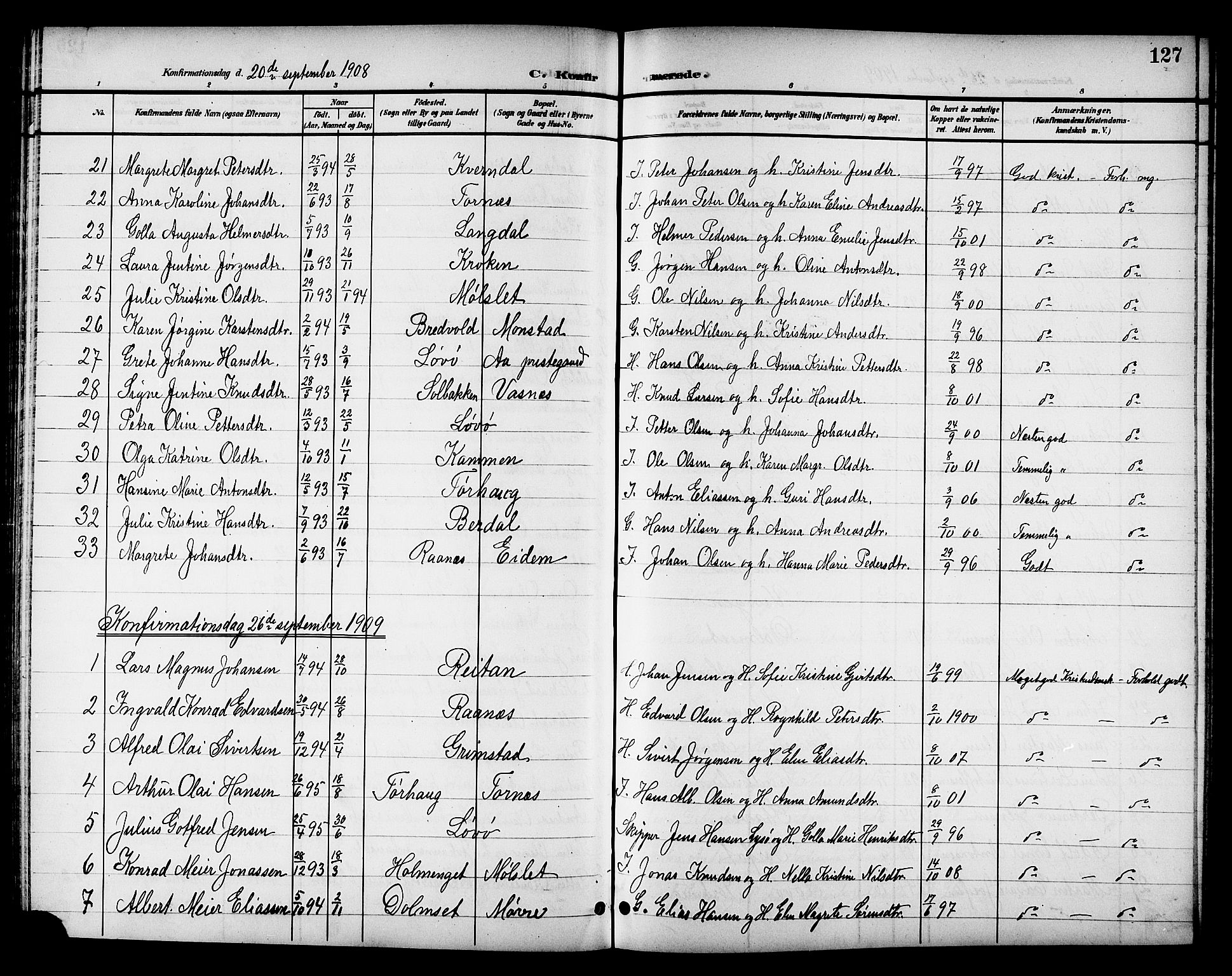 Ministerialprotokoller, klokkerbøker og fødselsregistre - Sør-Trøndelag, SAT/A-1456/655/L0688: Parish register (copy) no. 655C04, 1899-1922, p. 127