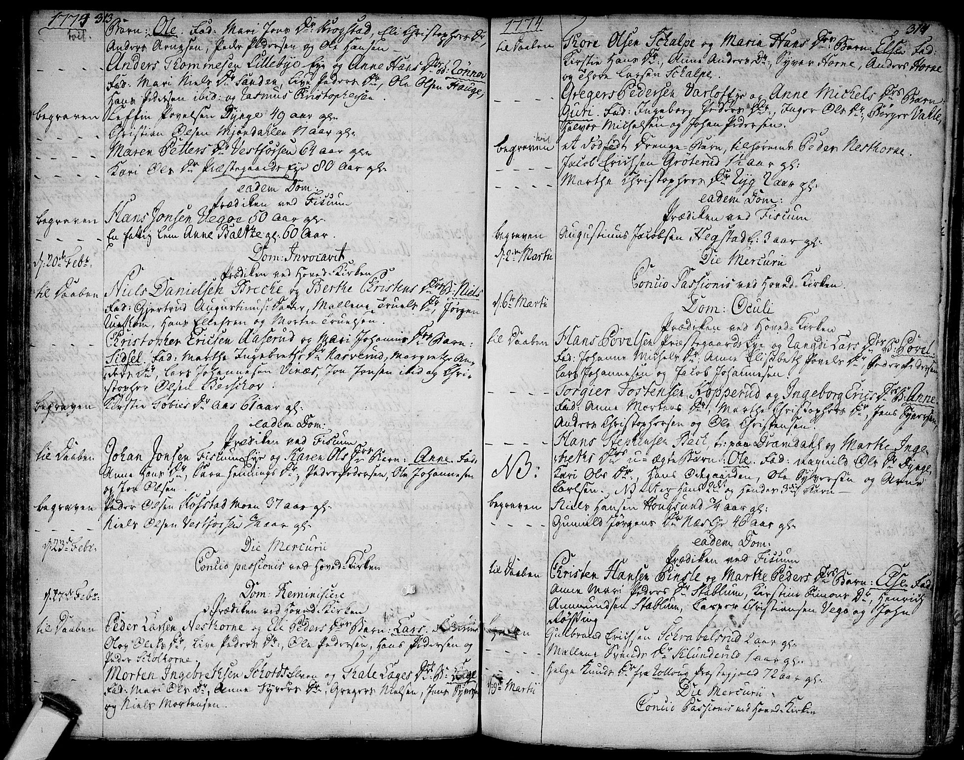 Eiker kirkebøker, SAKO/A-4/F/Fa/L0008: Parish register (official) no. I 8, 1764-1788, p. 313-314