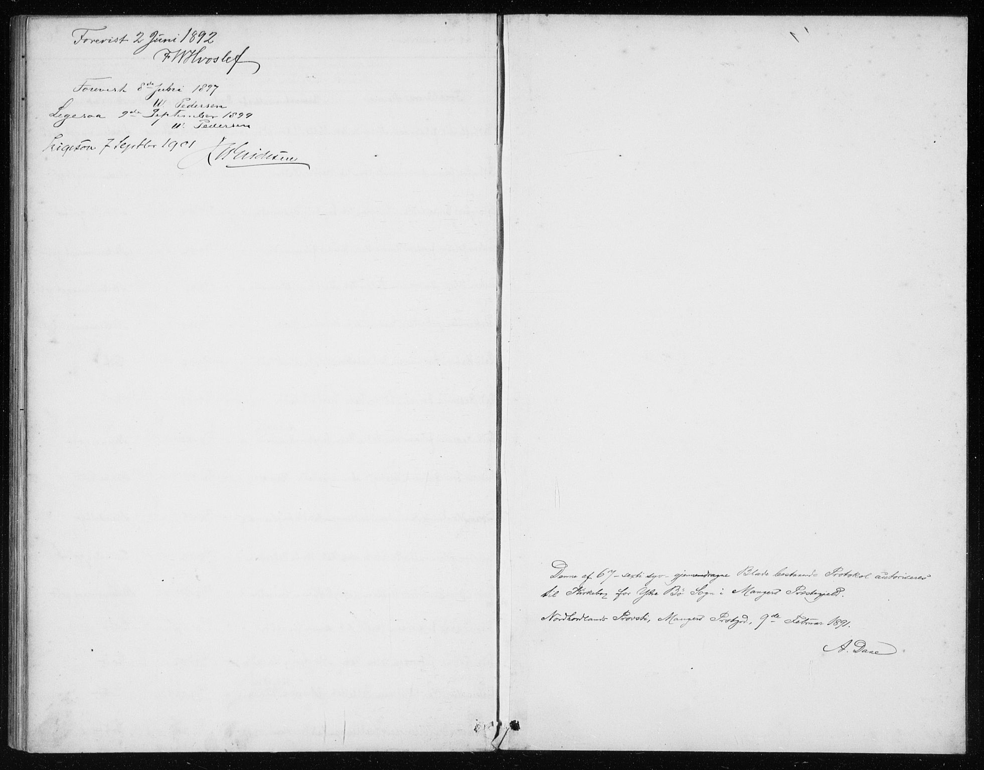 Manger sokneprestembete, AV/SAB-A-76801/H/Haa: Parish register (official) no. E  2, 1891-1902