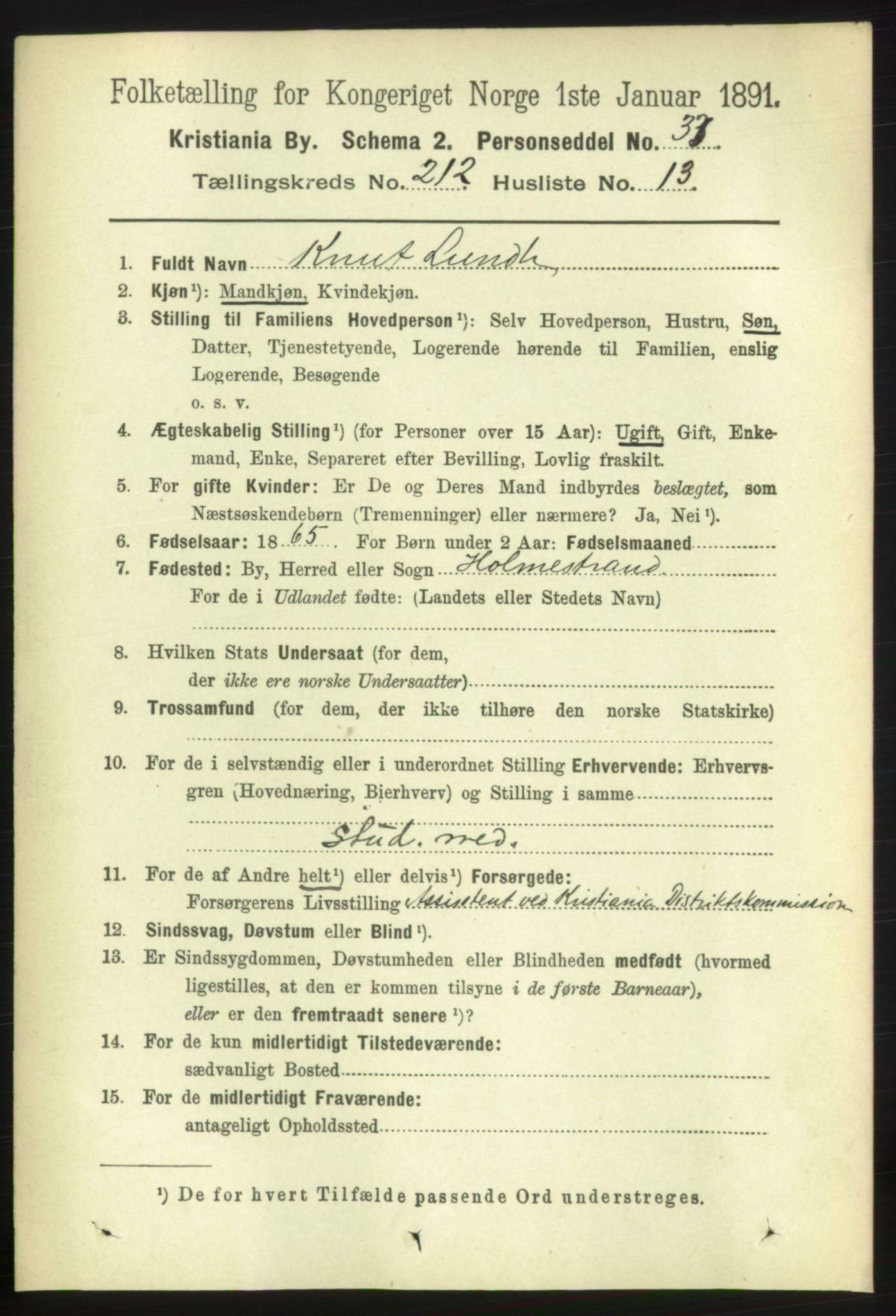 RA, 1891 census for 0301 Kristiania, 1891, p. 126890