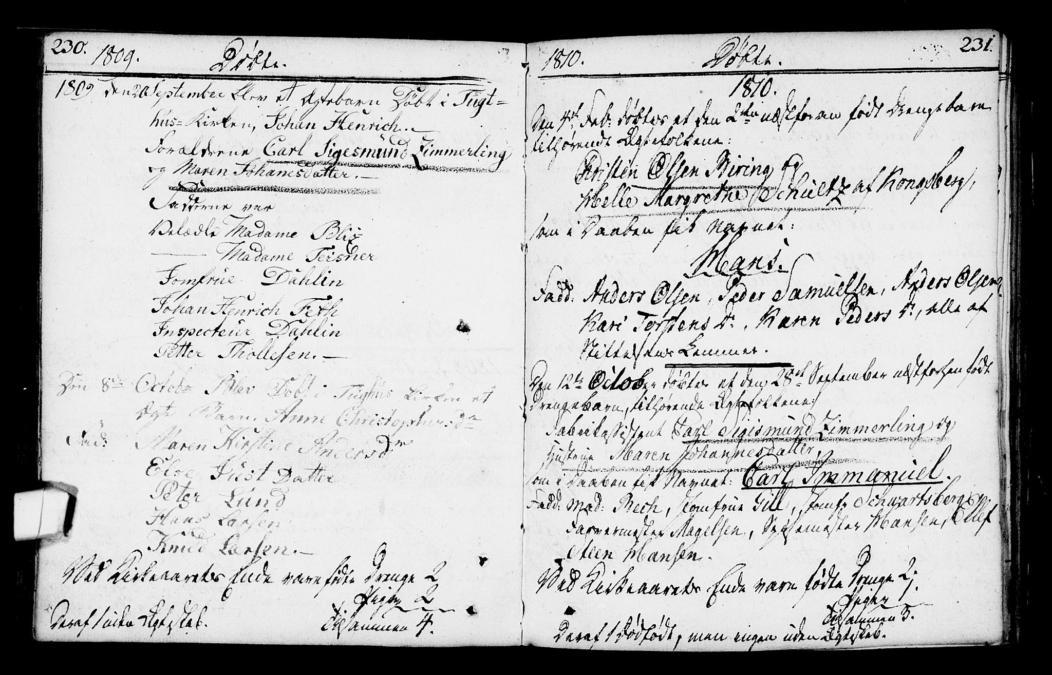 Kristiania tukthusprest Kirkebøker, SAO/A-10881/F/Fa/L0001: Parish register (official) no. 1, 1758-1828, p. 230-231