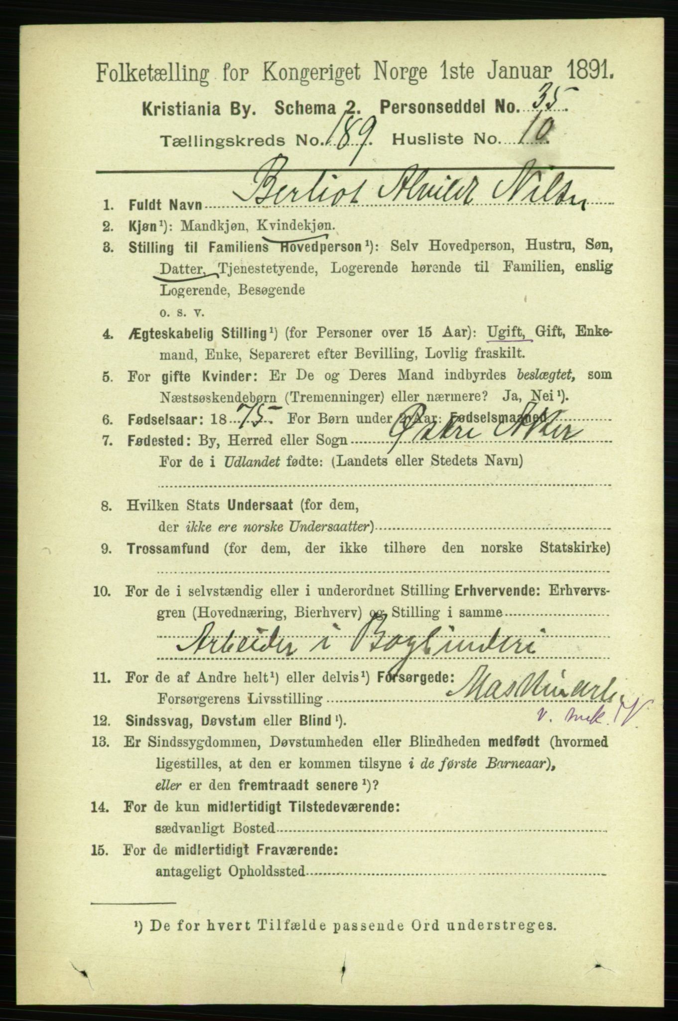 RA, 1891 census for 0301 Kristiania, 1891, p. 113547