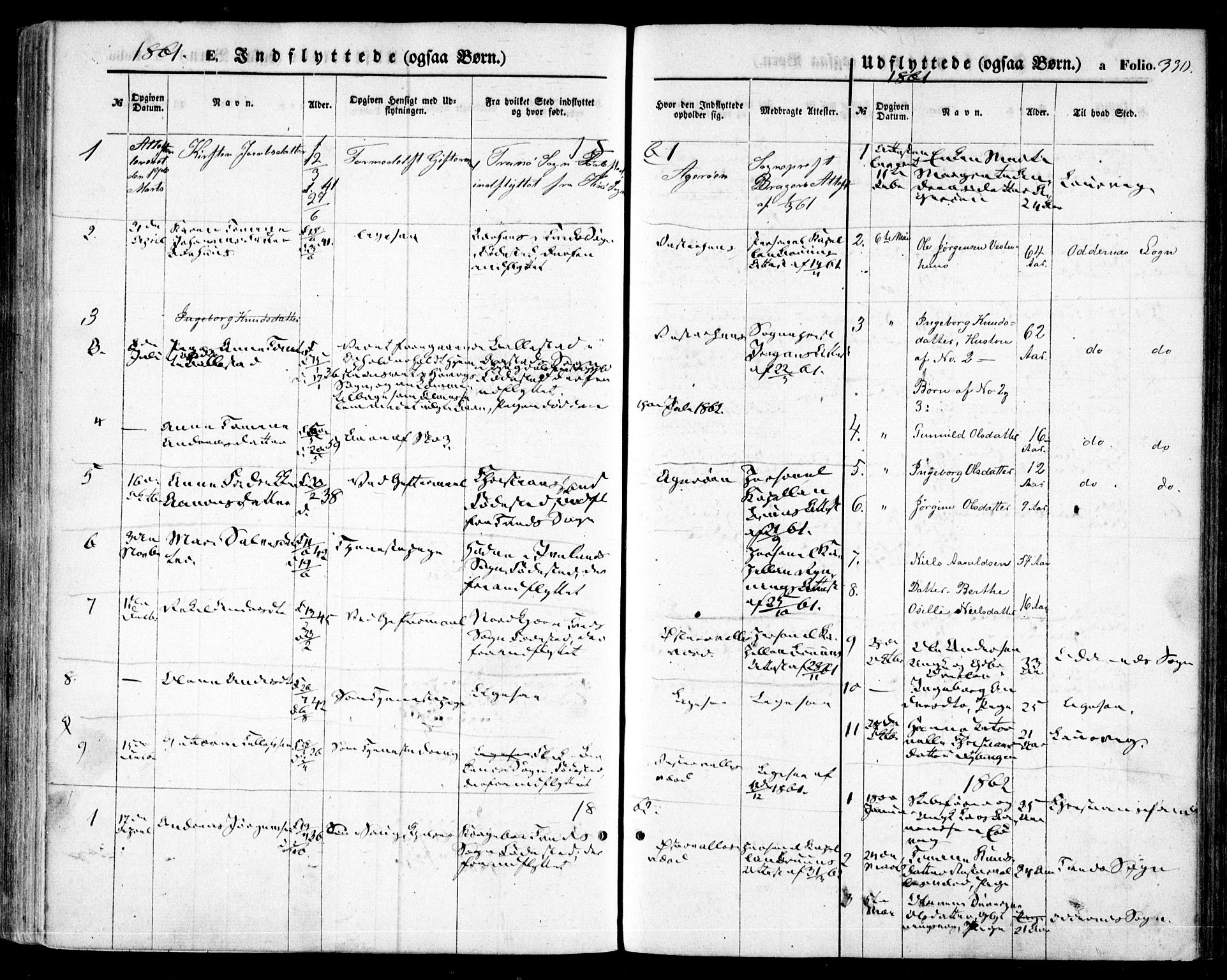 Høvåg sokneprestkontor, AV/SAK-1111-0025/F/Fa/L0004: Parish register (official) no. A 4, 1859-1877, p. 330