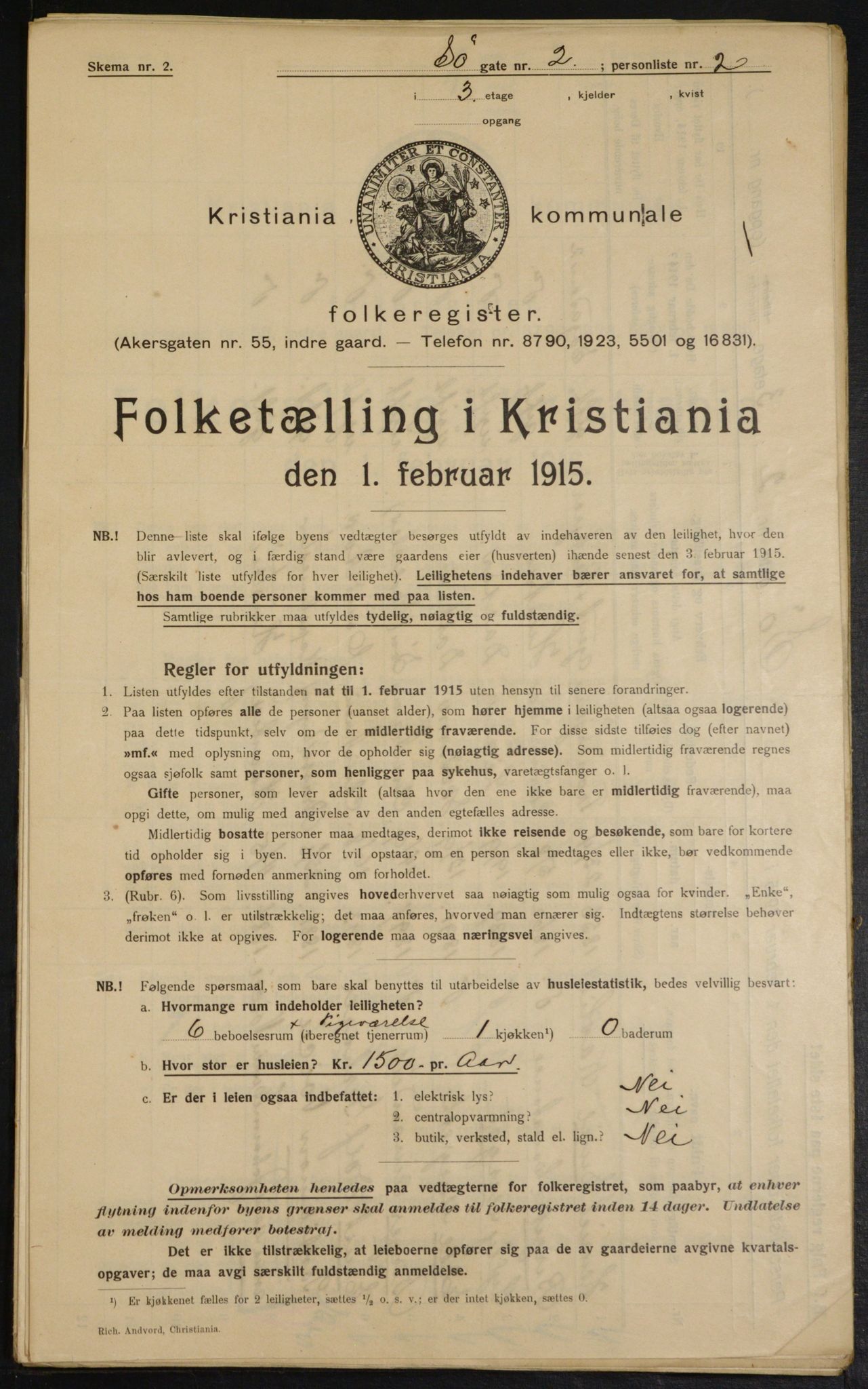 OBA, Municipal Census 1915 for Kristiania, 1915, p. 94979