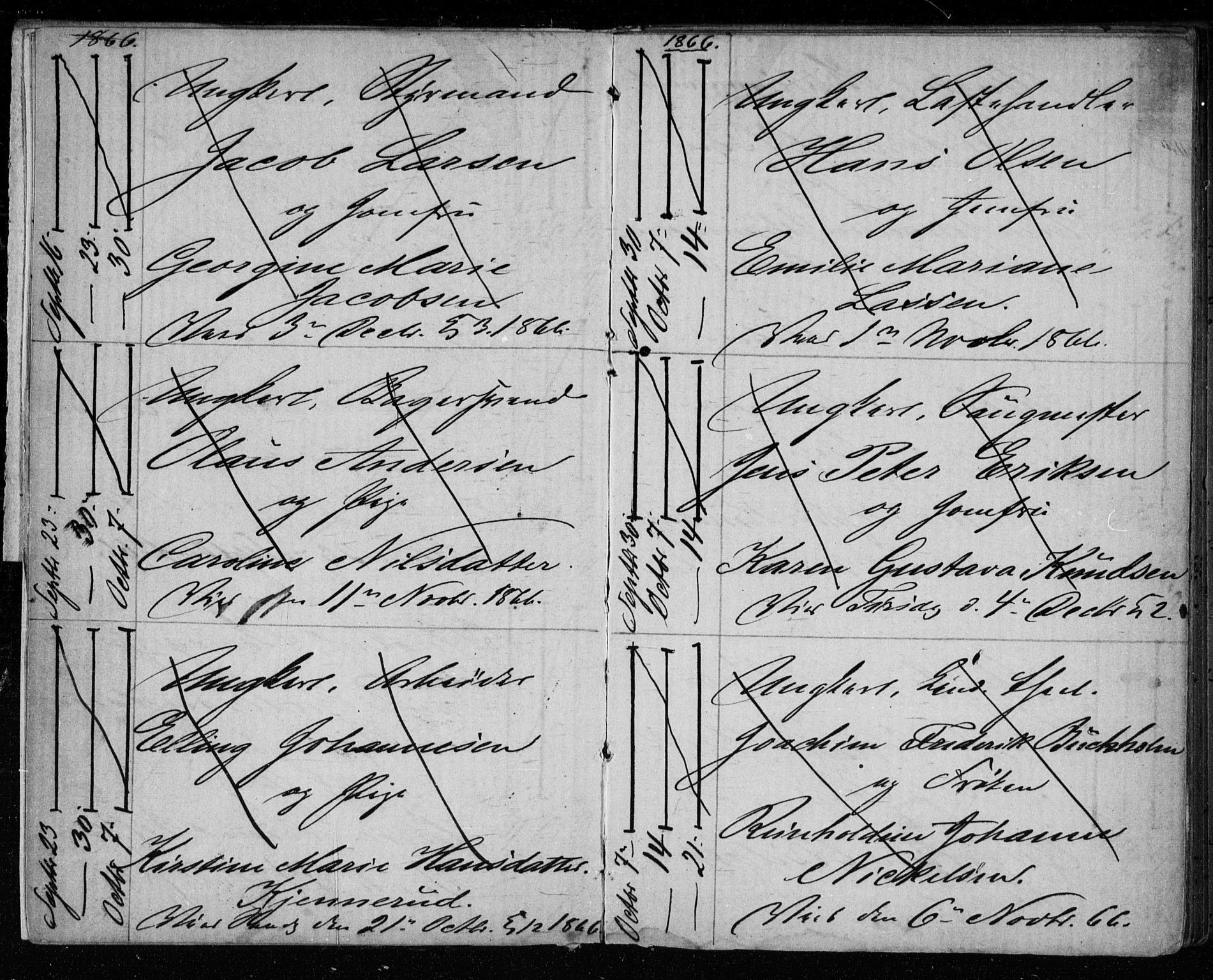 Bragernes kirkebøker, AV/SAKO-A-6/H/Ha/L0005: Banns register no. 5, 1866-1872