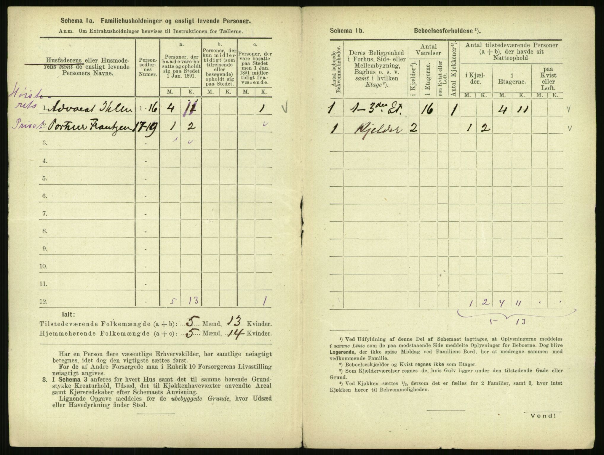 RA, 1891 census for 0301 Kristiania, 1891, p. 47650