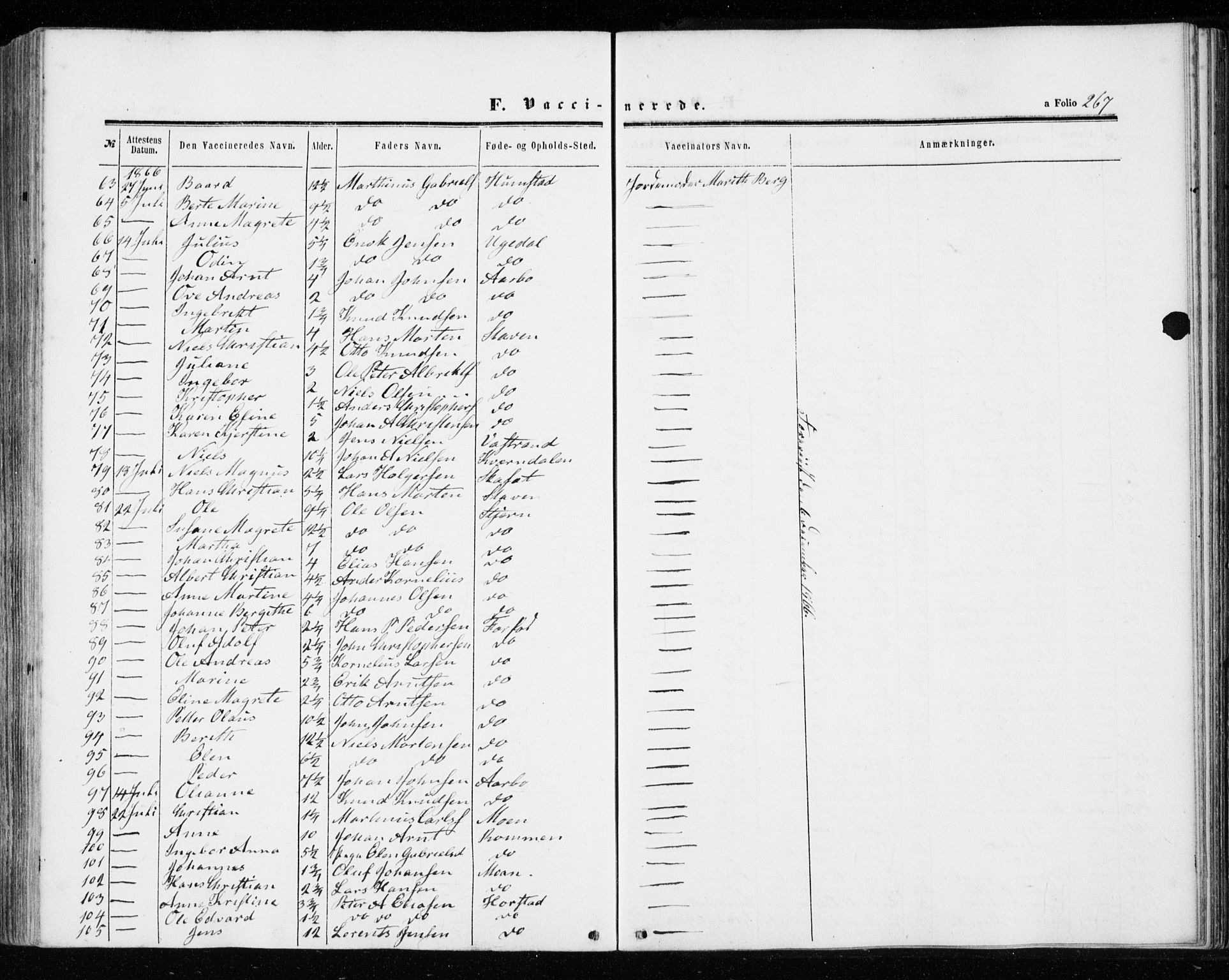 Ministerialprotokoller, klokkerbøker og fødselsregistre - Sør-Trøndelag, SAT/A-1456/655/L0678: Parish register (official) no. 655A07, 1861-1873, p. 267