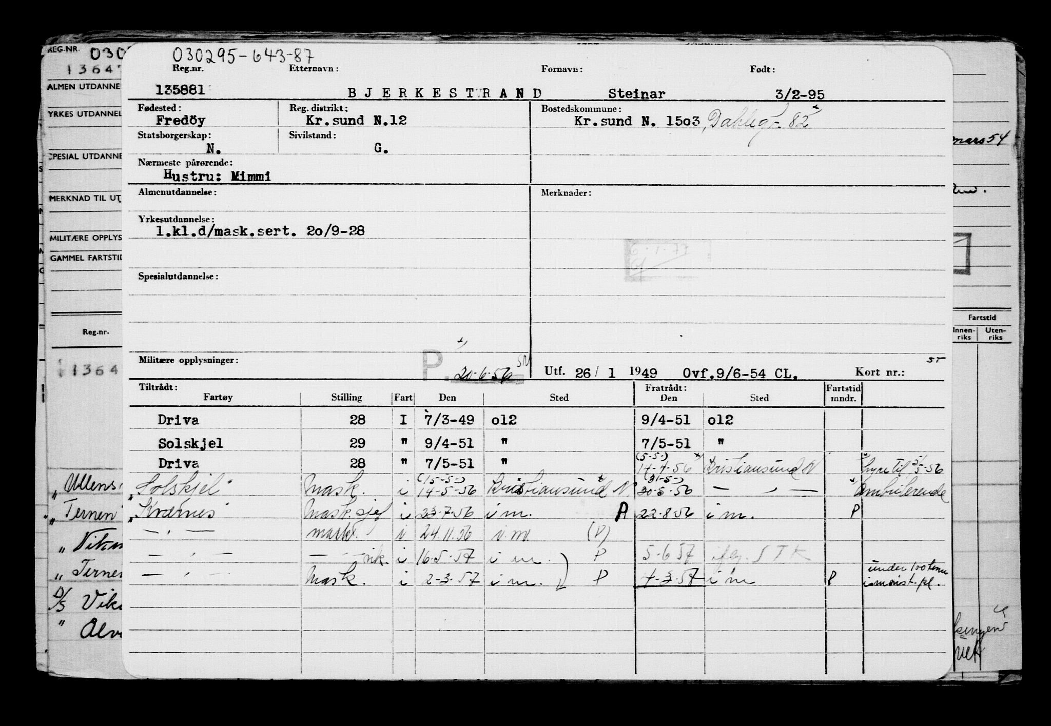 Direktoratet for sjømenn, AV/RA-S-3545/G/Gb/L0018: Hovedkort, 1895, p. 13