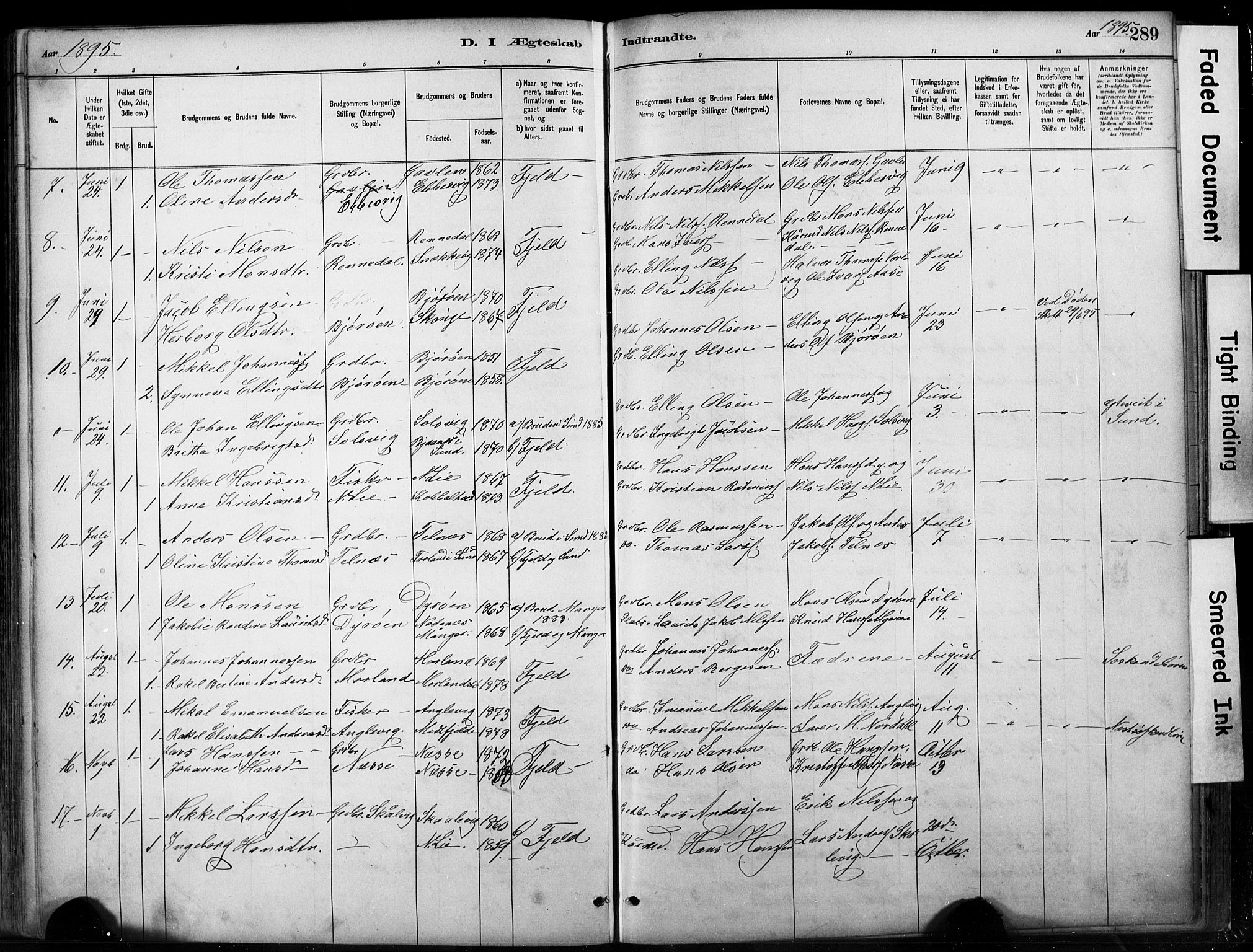 Fjell sokneprestembete, AV/SAB-A-75301/H/Hab: Parish register (copy) no. A 4, 1880-1899, p. 289