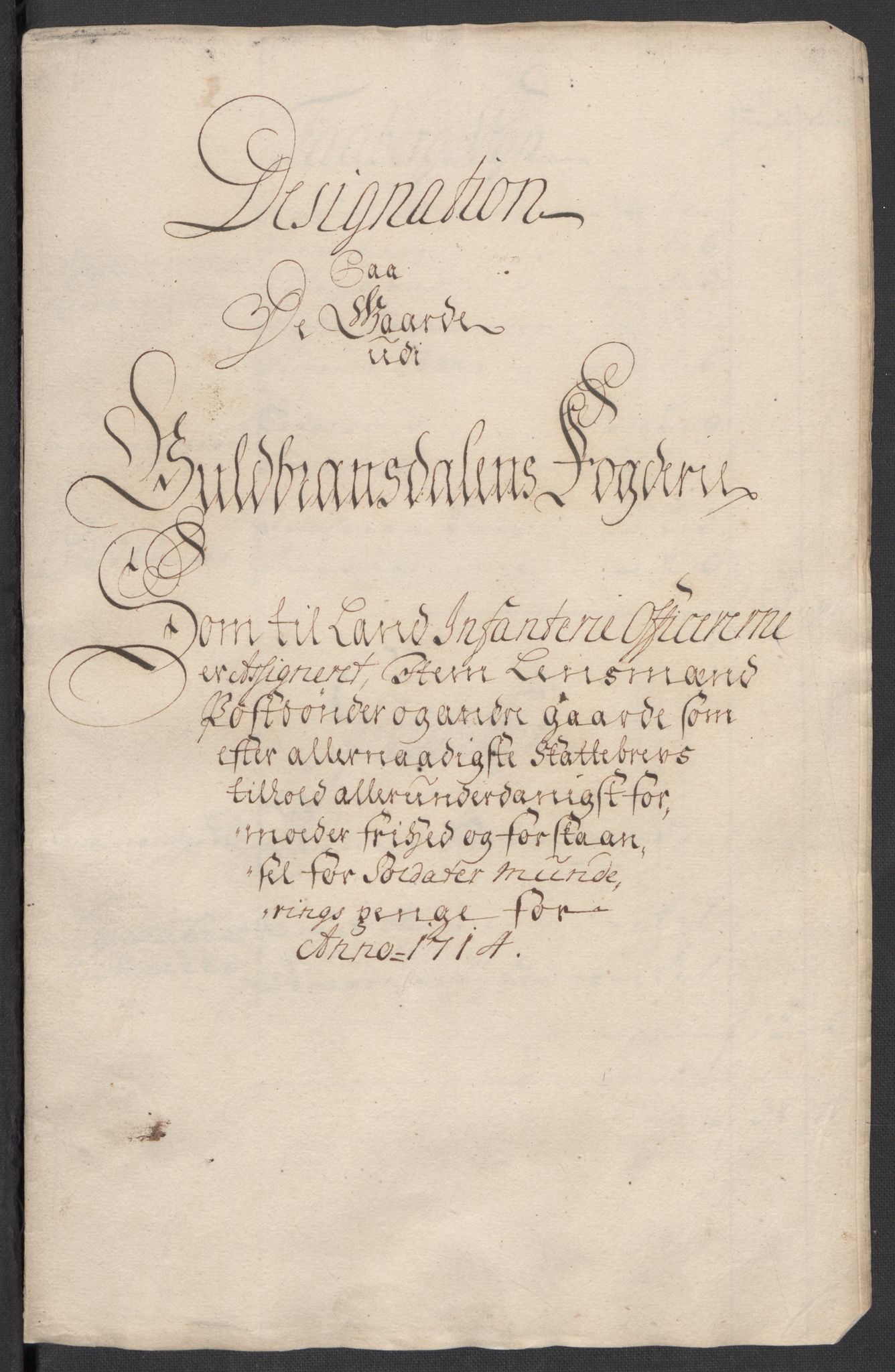 Rentekammeret inntil 1814, Reviderte regnskaper, Fogderegnskap, RA/EA-4092/R17/L1183: Fogderegnskap Gudbrandsdal, 1714, p. 212