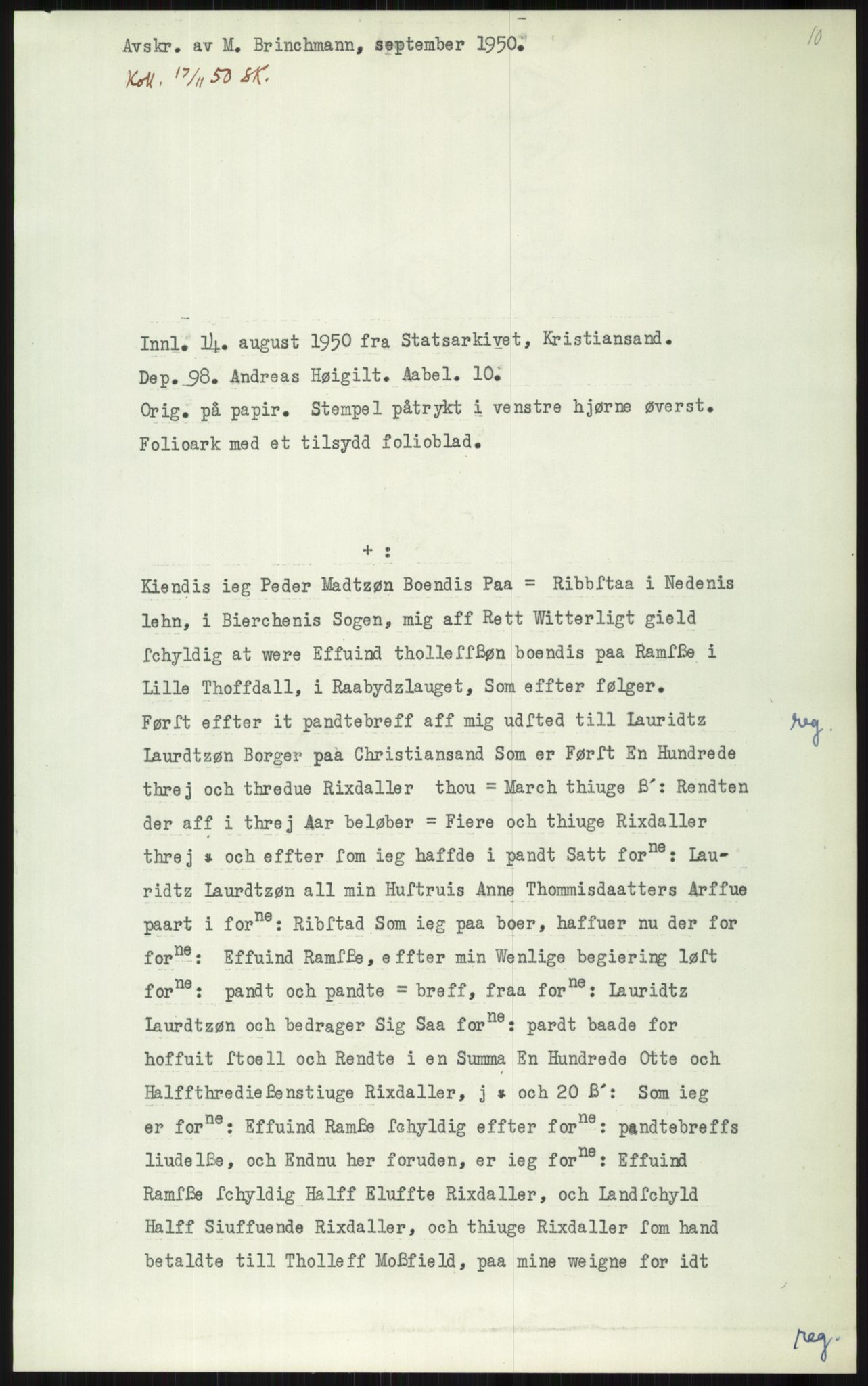 Samlinger til kildeutgivelse, Diplomavskriftsamlingen, AV/RA-EA-4053/H/Ha, p. 3298