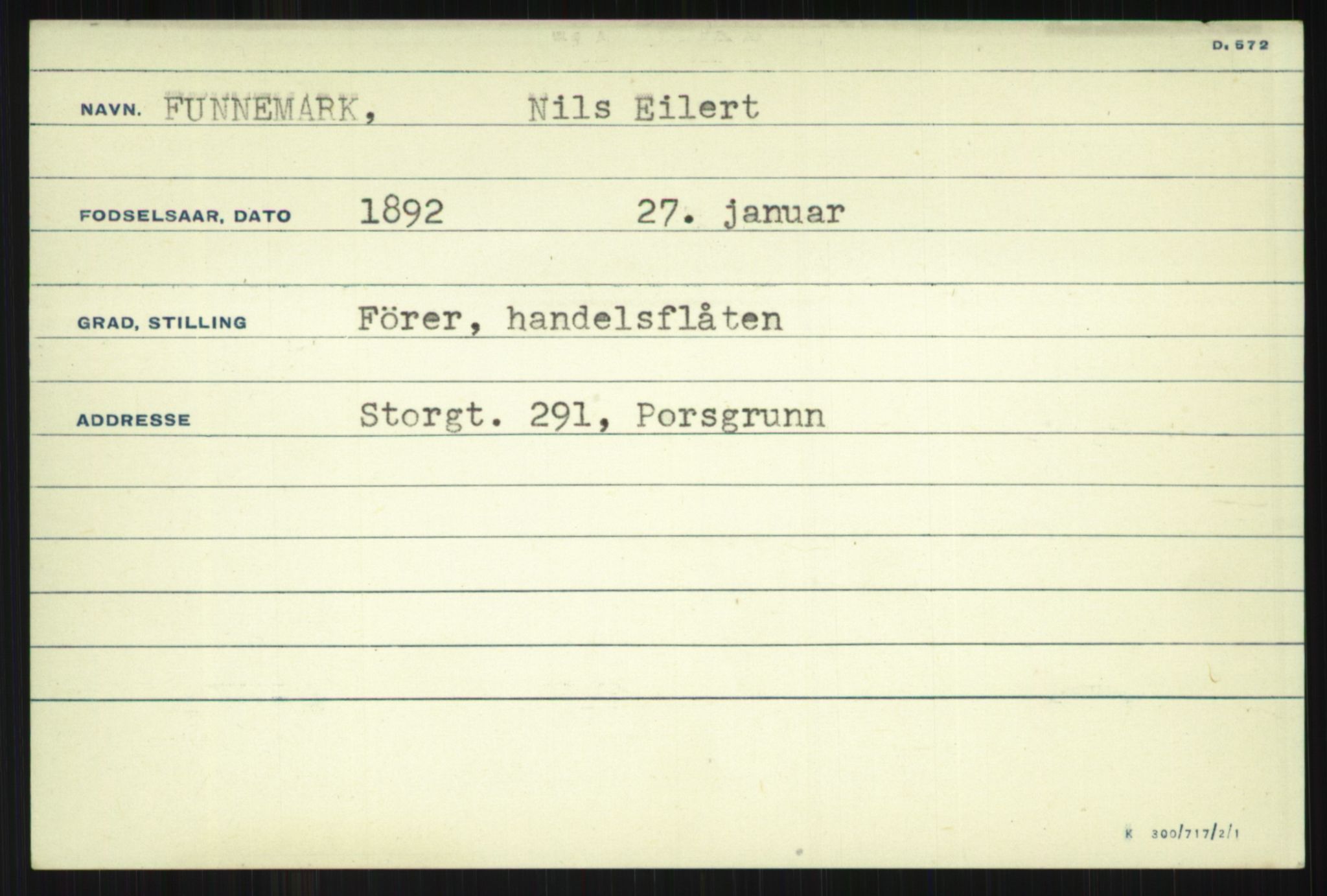 Direktoratet for sjømenn, AV/RA-S-3545/G/Gi/L0005: Alfabetisk ordnet kartotek over krigsdekorasjoner tildelt nordmenn under krigen, Ekeberg - Hendriksen, 1940-1945, p. 641