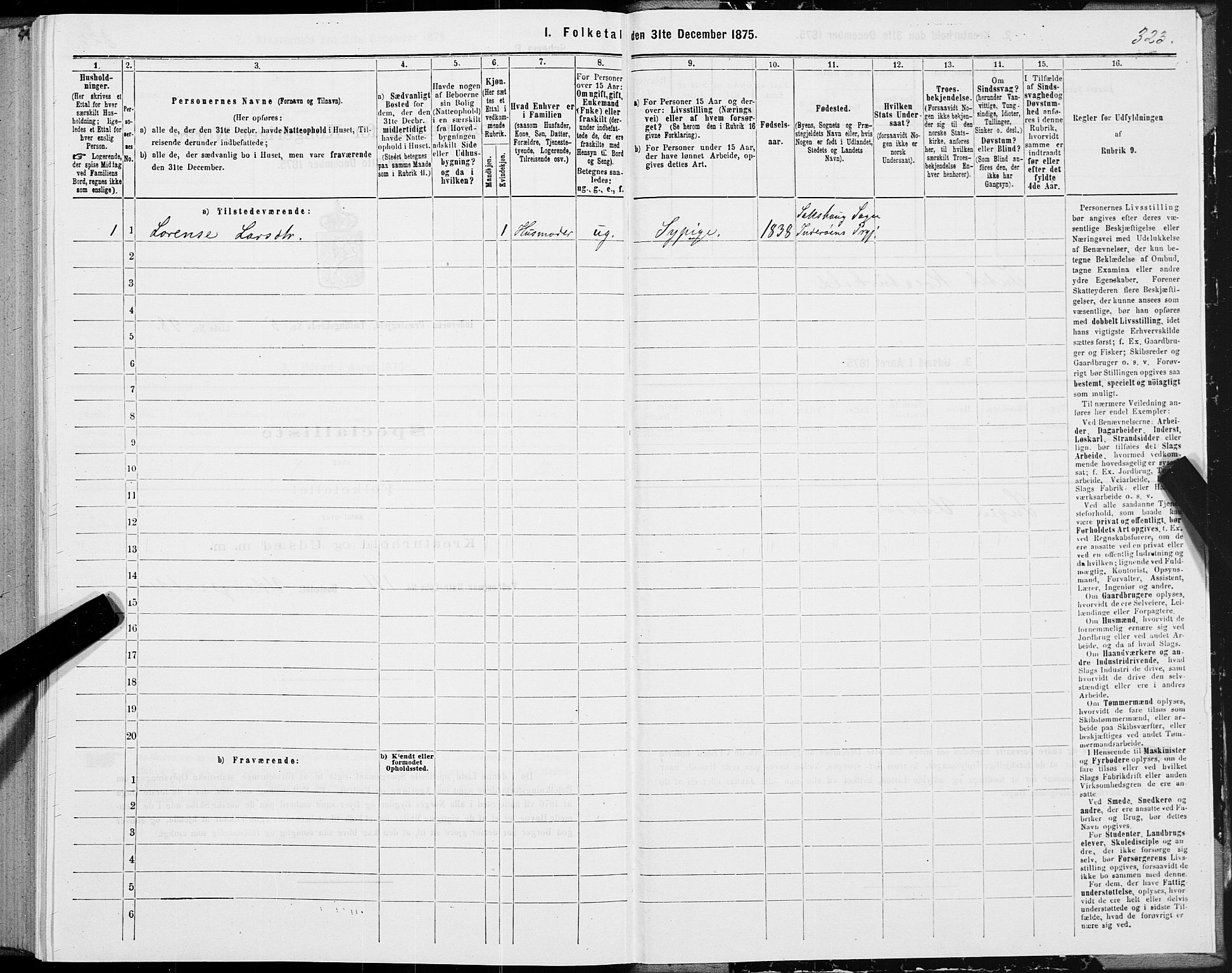 SAT, 1875 census for 1729P Inderøy, 1875, p. 3323