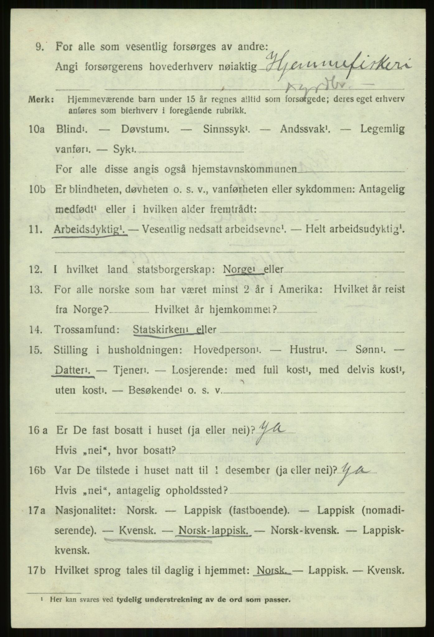 SATØ, 1920 census for Skjervøy, 1920, p. 4320