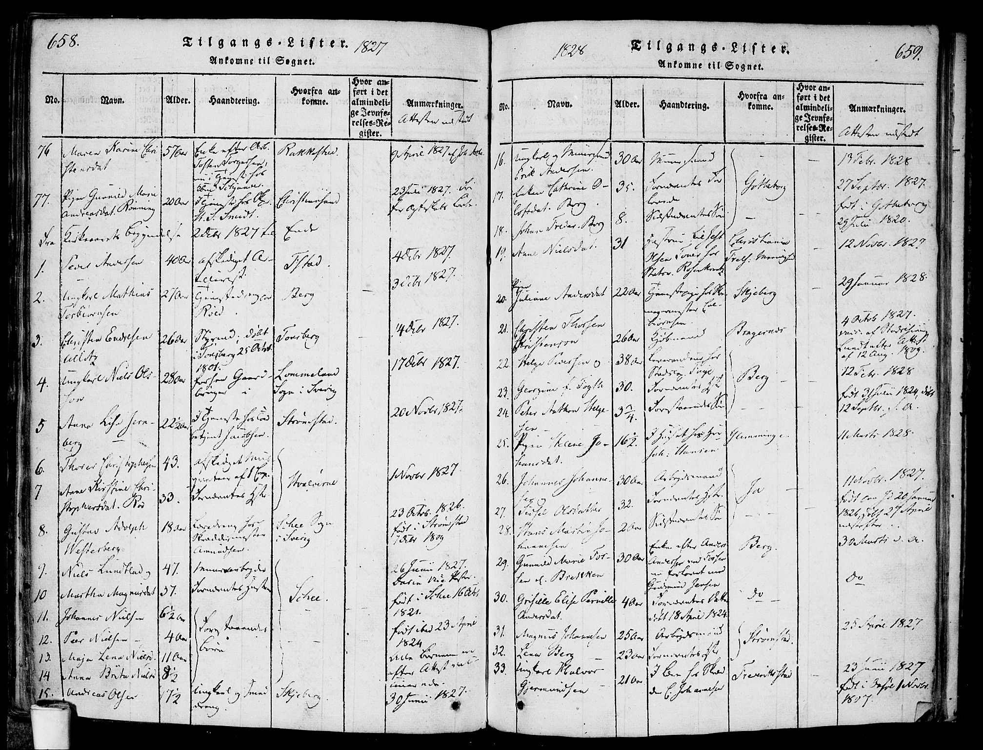 Halden prestekontor Kirkebøker, AV/SAO-A-10909/F/Fa/L0003: Parish register (official) no. I 3, 1815-1834, p. 658-659