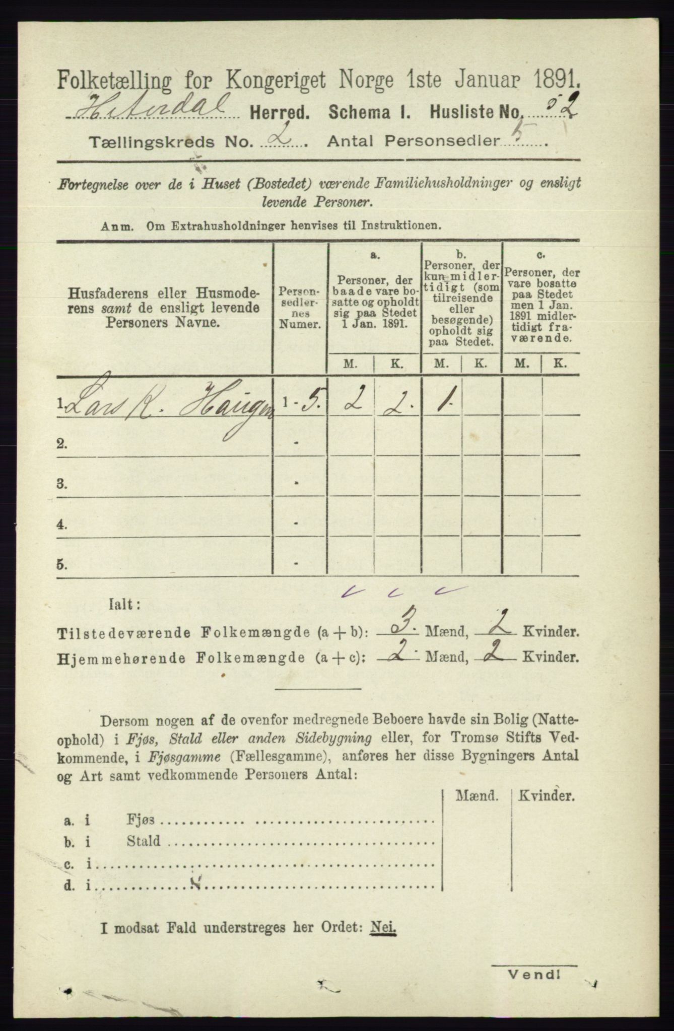 RA, 1891 census for 0823 Heddal, 1891, p. 559