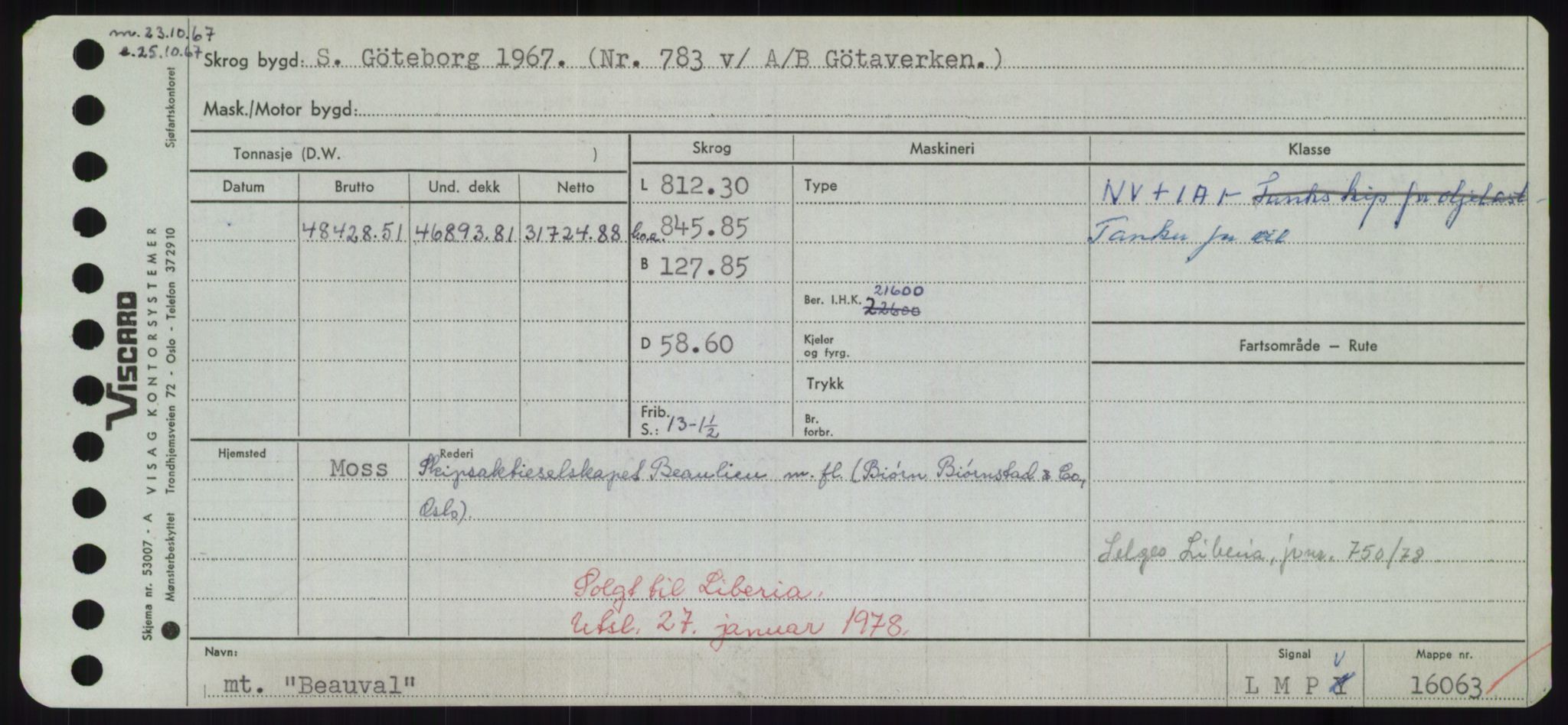 Sjøfartsdirektoratet med forløpere, Skipsmålingen, AV/RA-S-1627/H/Hd/L0003: Fartøy, B-Bev, p. 453