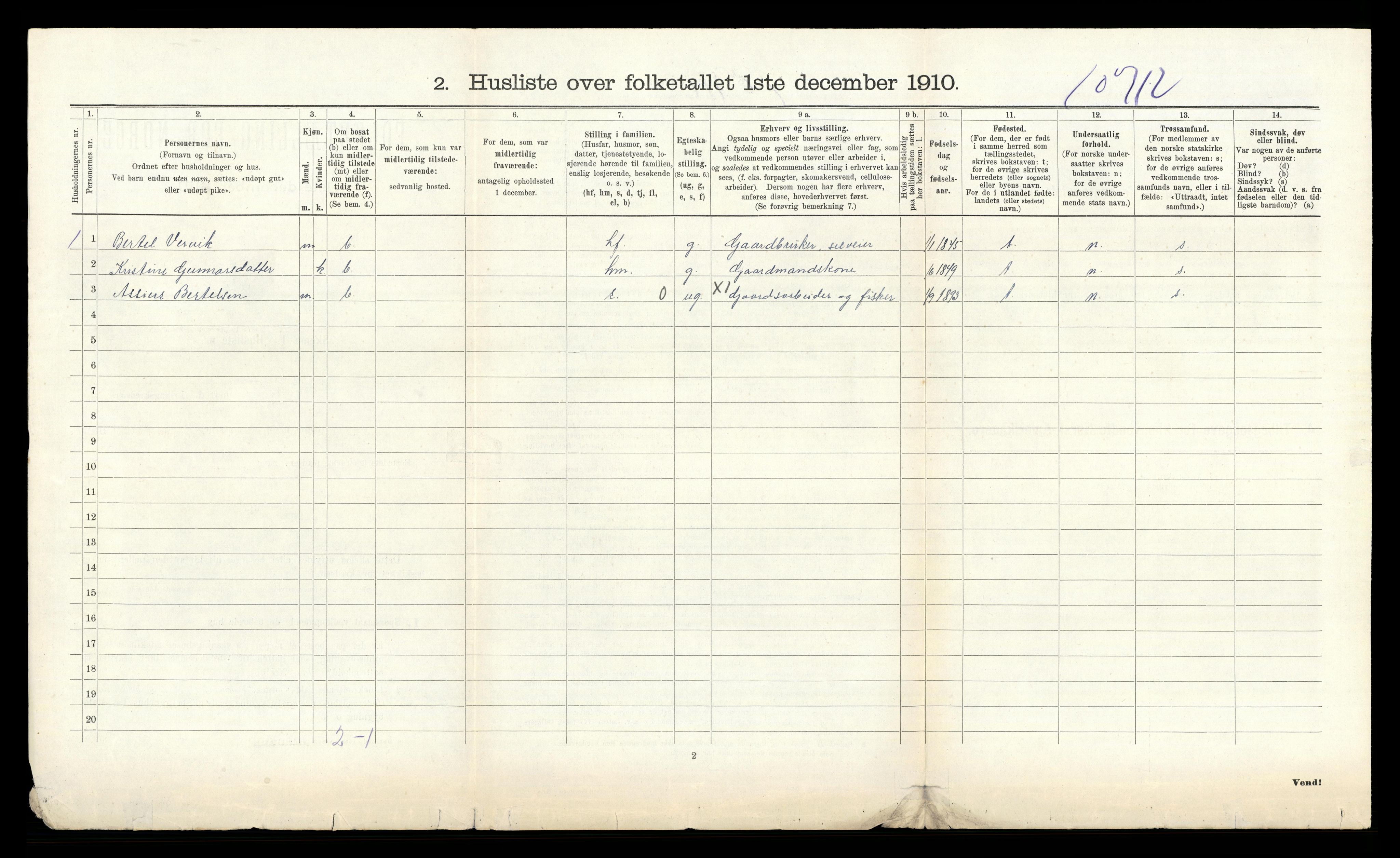 RA, 1910 census for Strand, 1910, p. 162