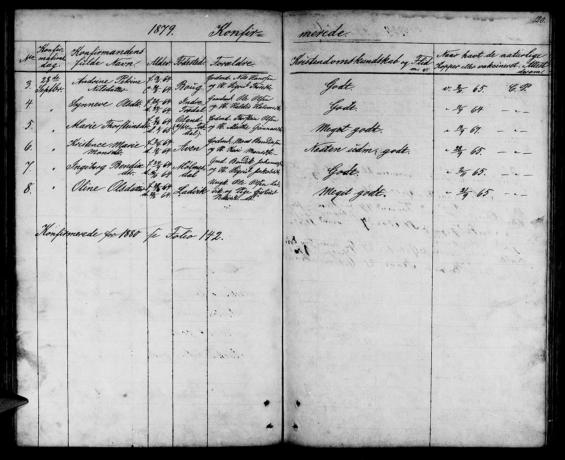 Lavik sokneprestembete, SAB/A-80901: Parish register (copy) no. A 1, 1854-1881, p. 120