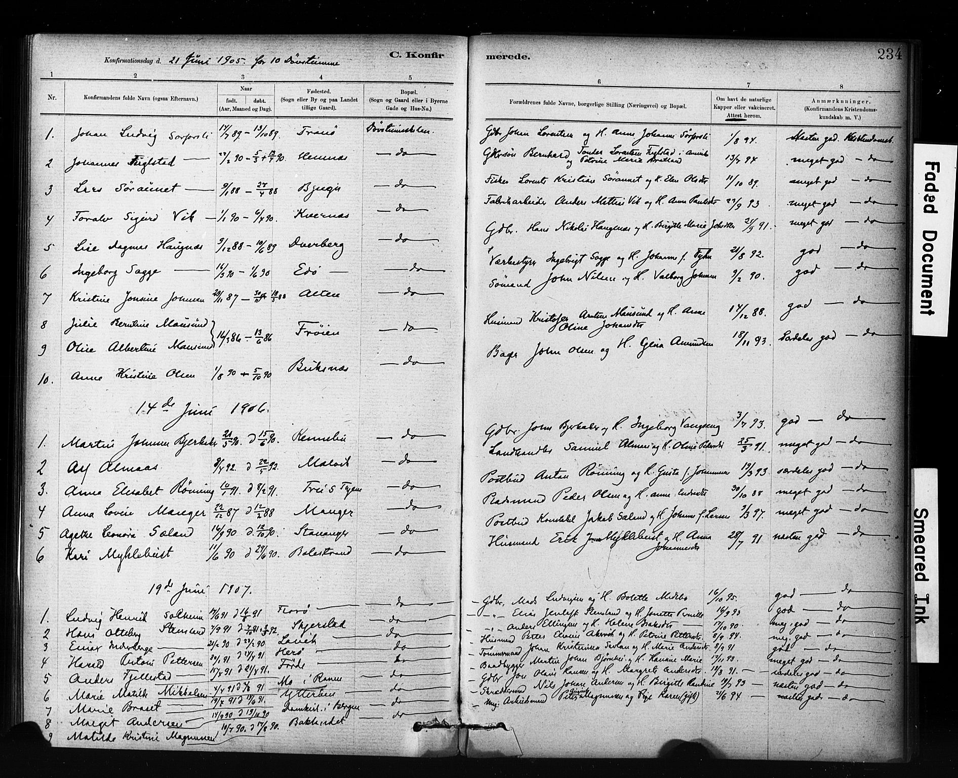Ministerialprotokoller, klokkerbøker og fødselsregistre - Sør-Trøndelag, SAT/A-1456/601/L0071: Curate's parish register no. 601B04, 1882-1931, p. 234