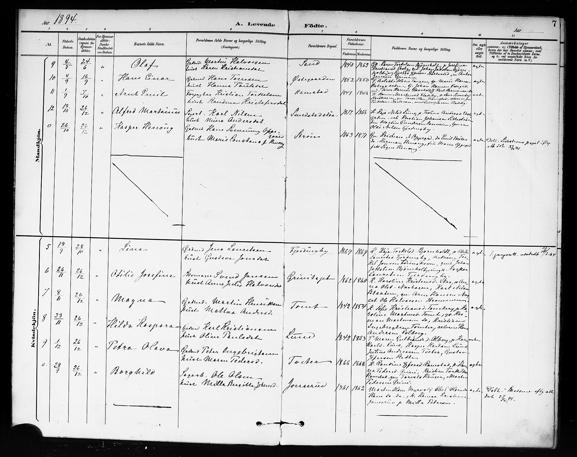 Fet prestekontor Kirkebøker, AV/SAO-A-10370a/F/Fb/L0002: Parish register (official) no. II 2, 1892-1904, p. 7