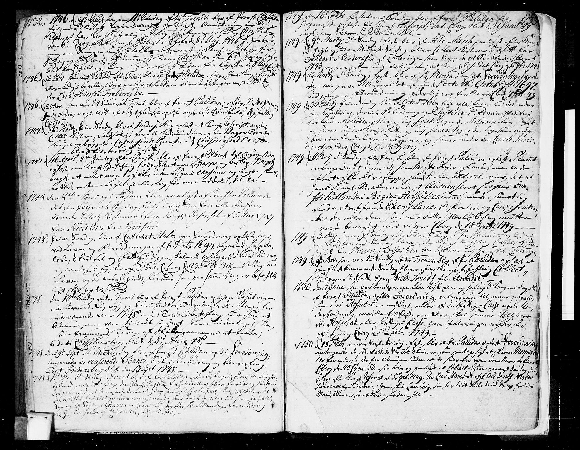 Oslo domkirke Kirkebøker, SAO/A-10752/F/Fa/L0004: Parish register (official) no. 4, 1743-1786, p. 1132-1133