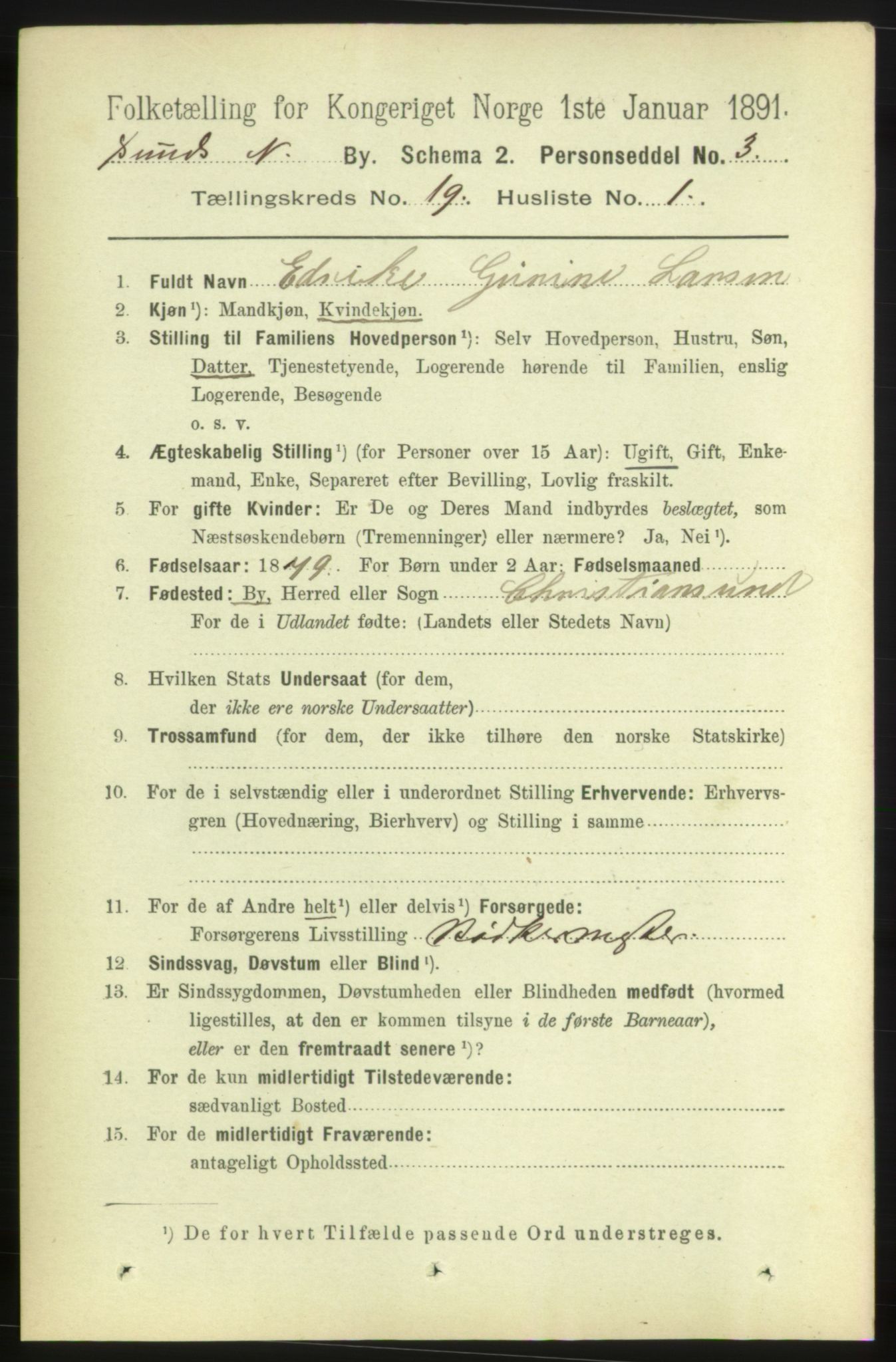 RA, 1891 census for 1503 Kristiansund, 1891, p. 12480