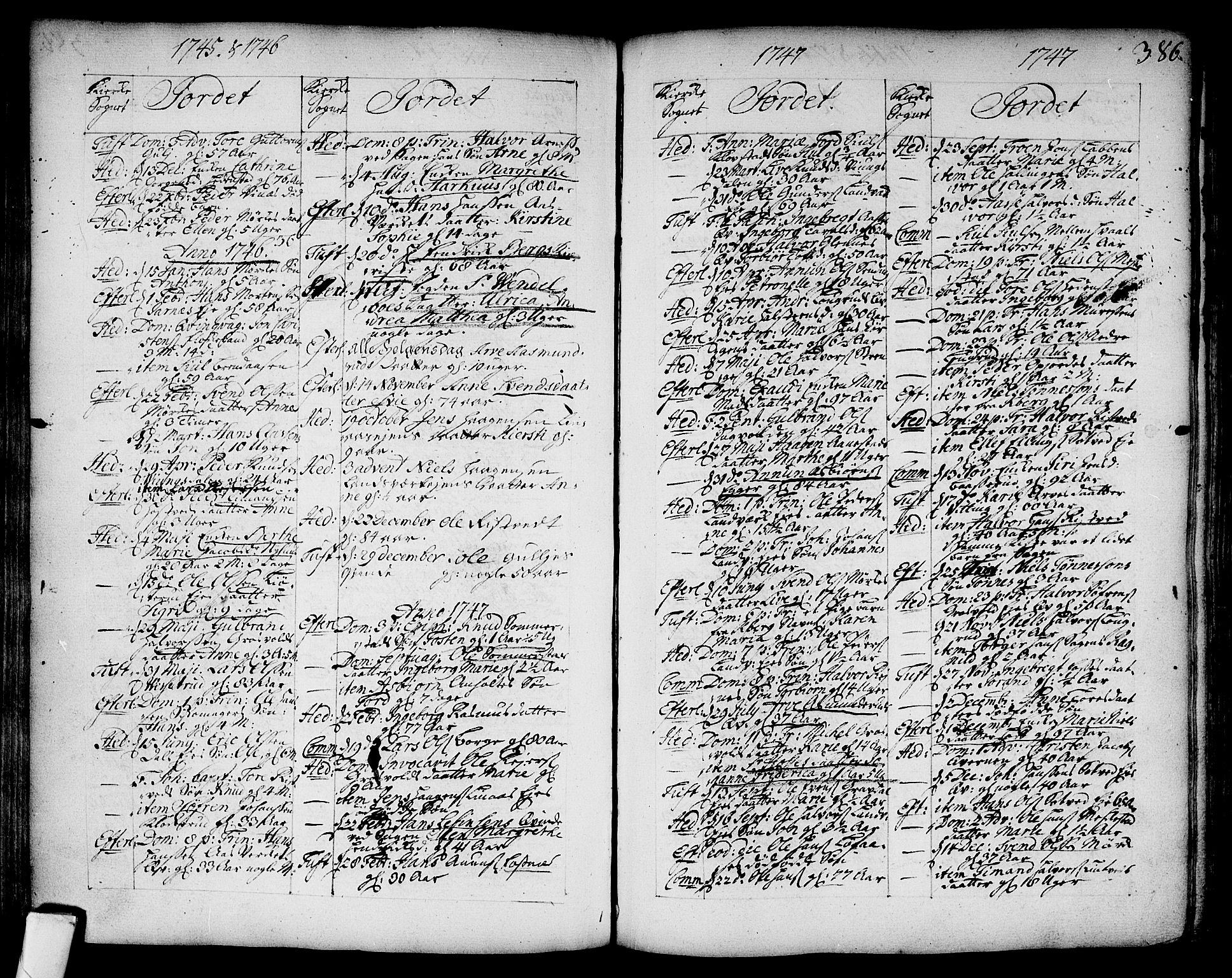 Sandsvær kirkebøker, AV/SAKO-A-244/F/Fa/L0002a: Parish register (official) no. I 2, 1725-1809, p. 386