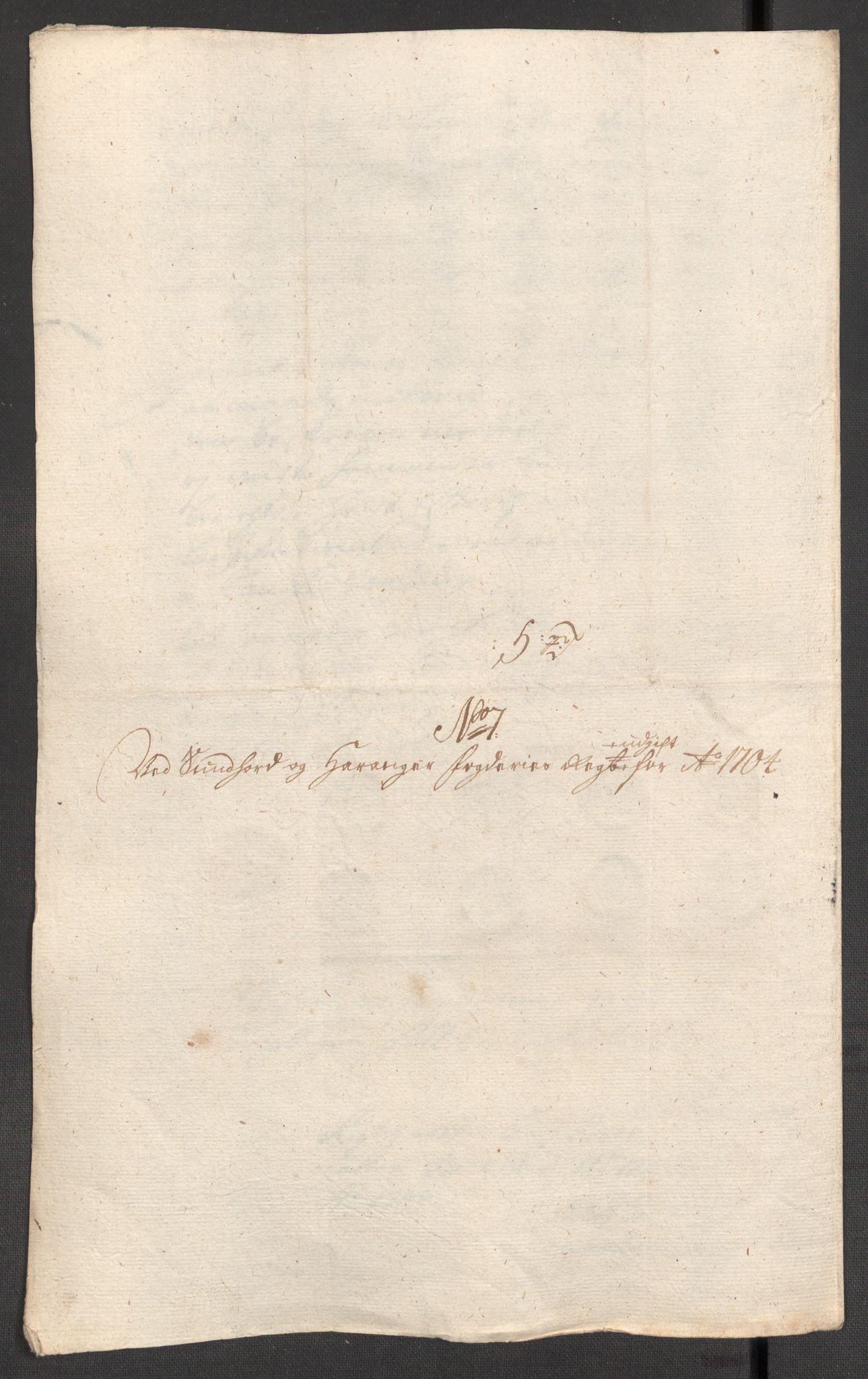 Rentekammeret inntil 1814, Reviderte regnskaper, Fogderegnskap, AV/RA-EA-4092/R48/L2982: Fogderegnskap Sunnhordland og Hardanger, 1704, p. 229